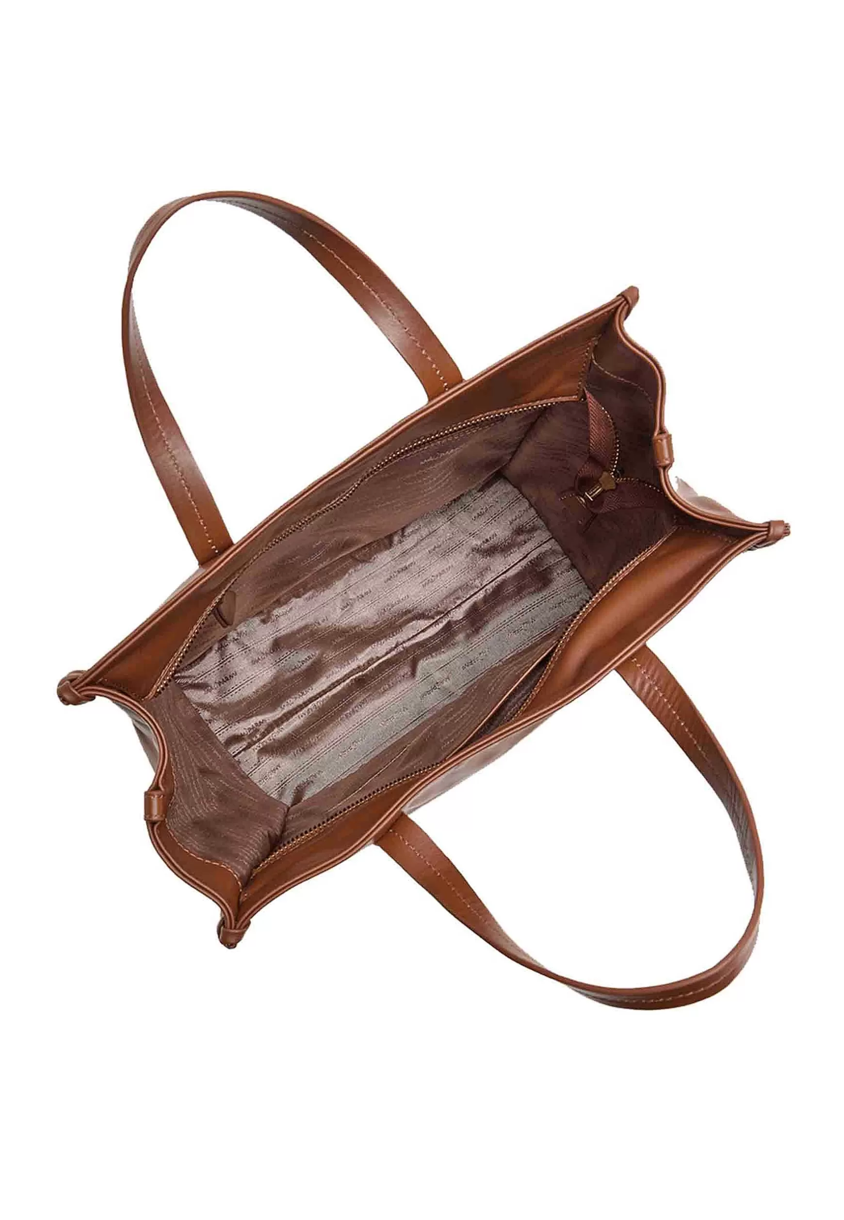 Shoppin Bag Donna Tresse In Pelle Cammello Con Doppi Manici E Tracolla*Maliparmi Cheap
