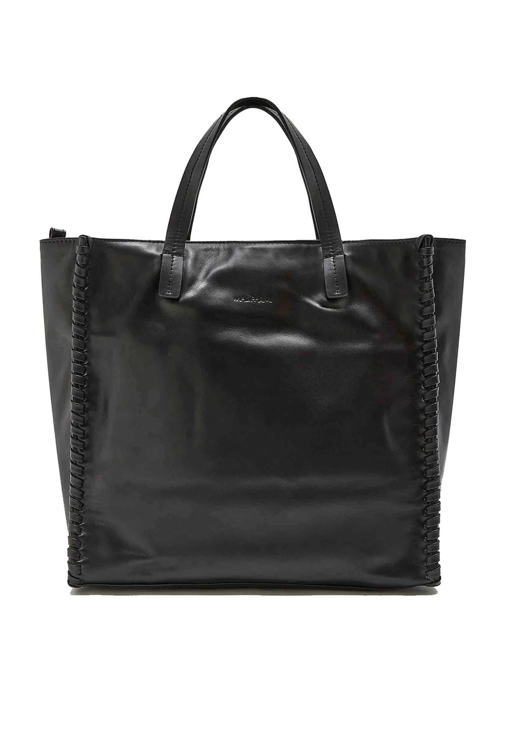 Shoppin Bag Donna Tresse In Pelle Nera Con Doppi Manici E Tracolla*Maliparmi Clearance