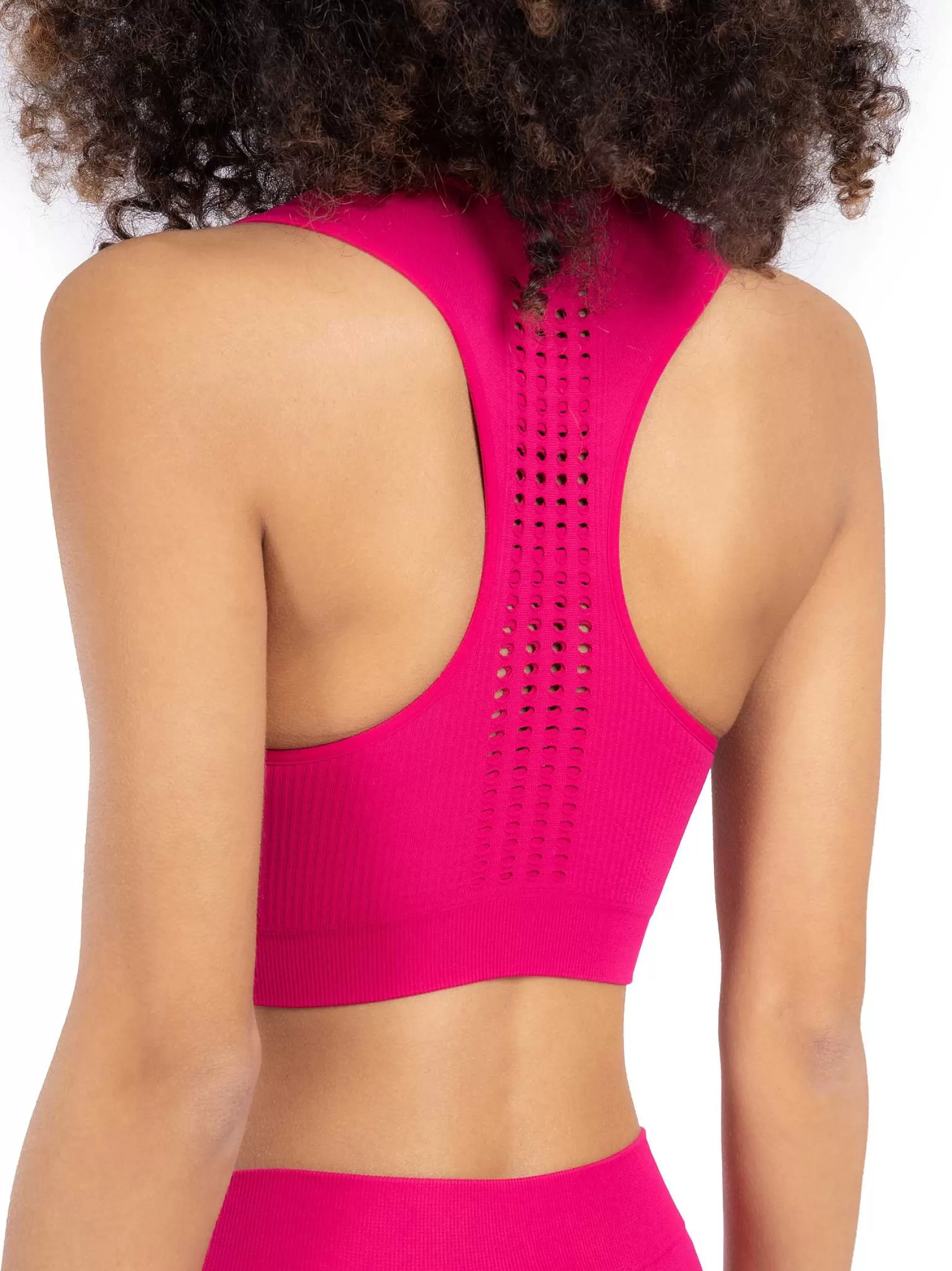 Sinergika Top Sportswear Donna In Microfibra Rosa Effetto Push Up Modellante E Contenitivo*Invertika Flash Sale