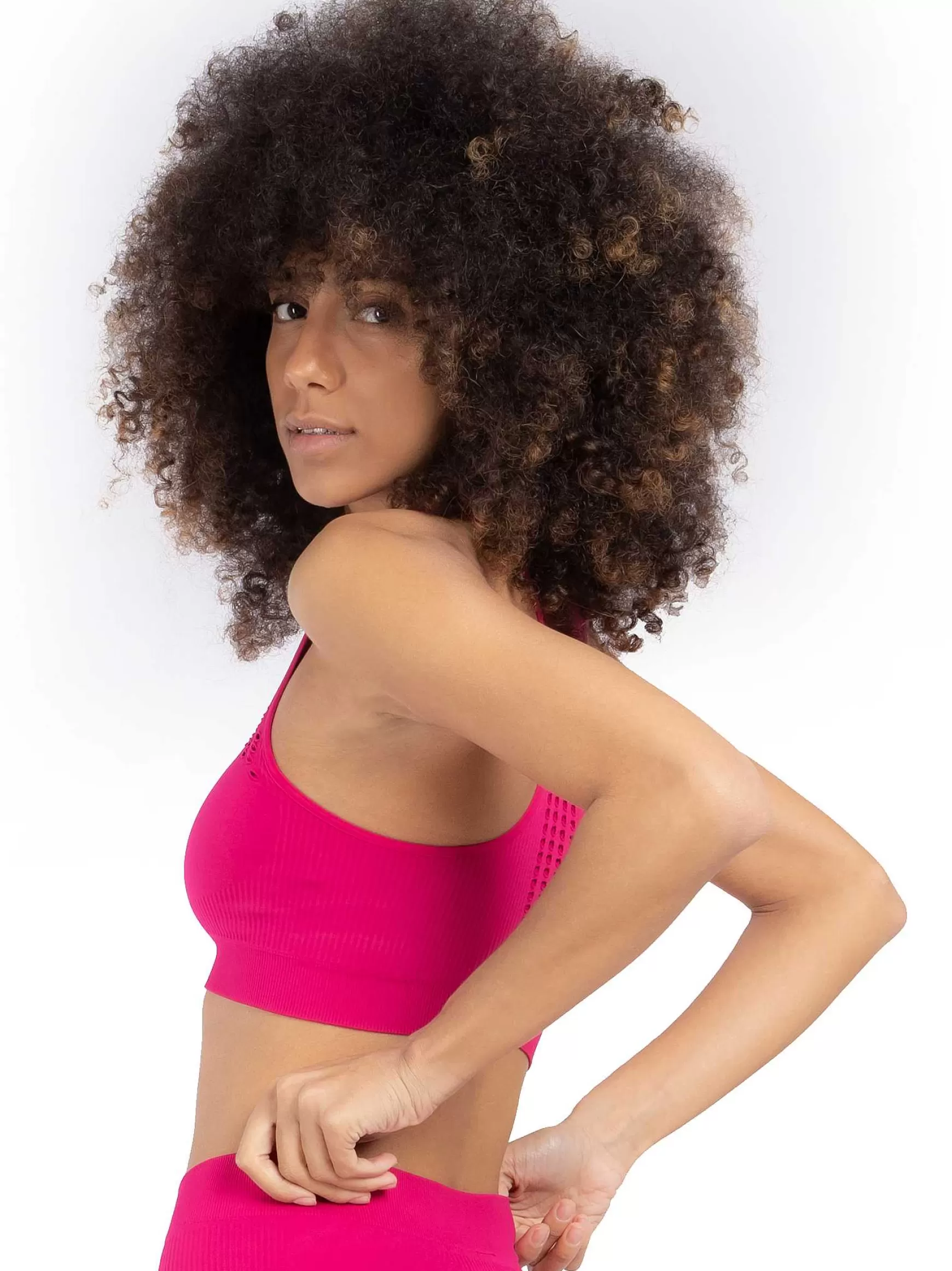 Sinergika Top Sportswear Donna In Microfibra Rosa Effetto Push Up Modellante E Contenitivo*Invertika Flash Sale