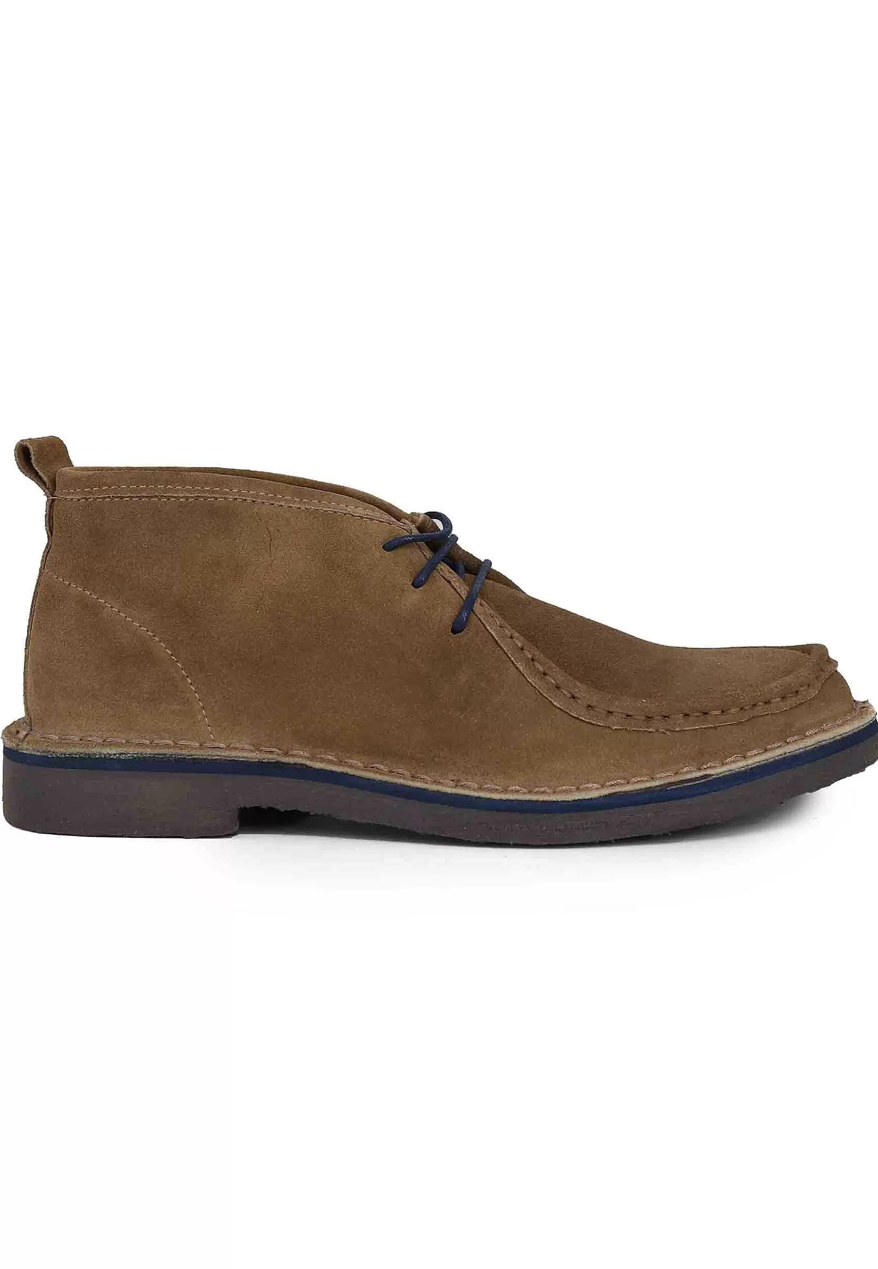 Sivaletti Polacchine Stringate Uomo In Camoscio Tortora Con Fondo Gomma** Store