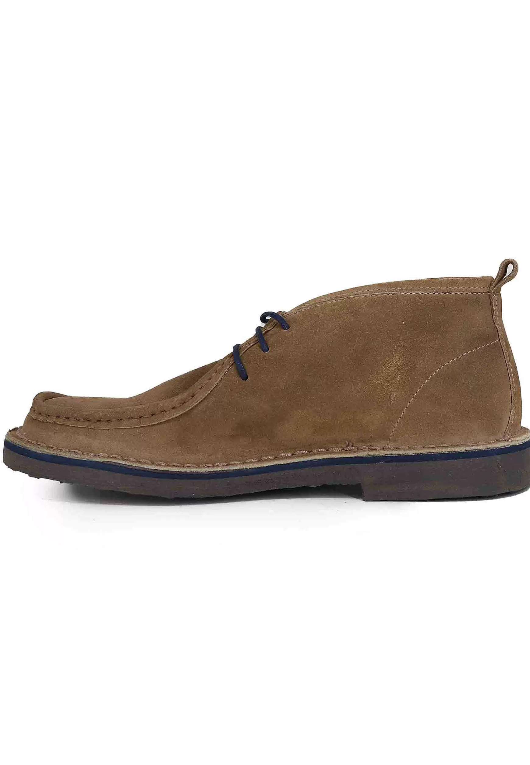 Sivaletti Polacchine Stringate Uomo In Camoscio Tortora Con Fondo Gomma** Store