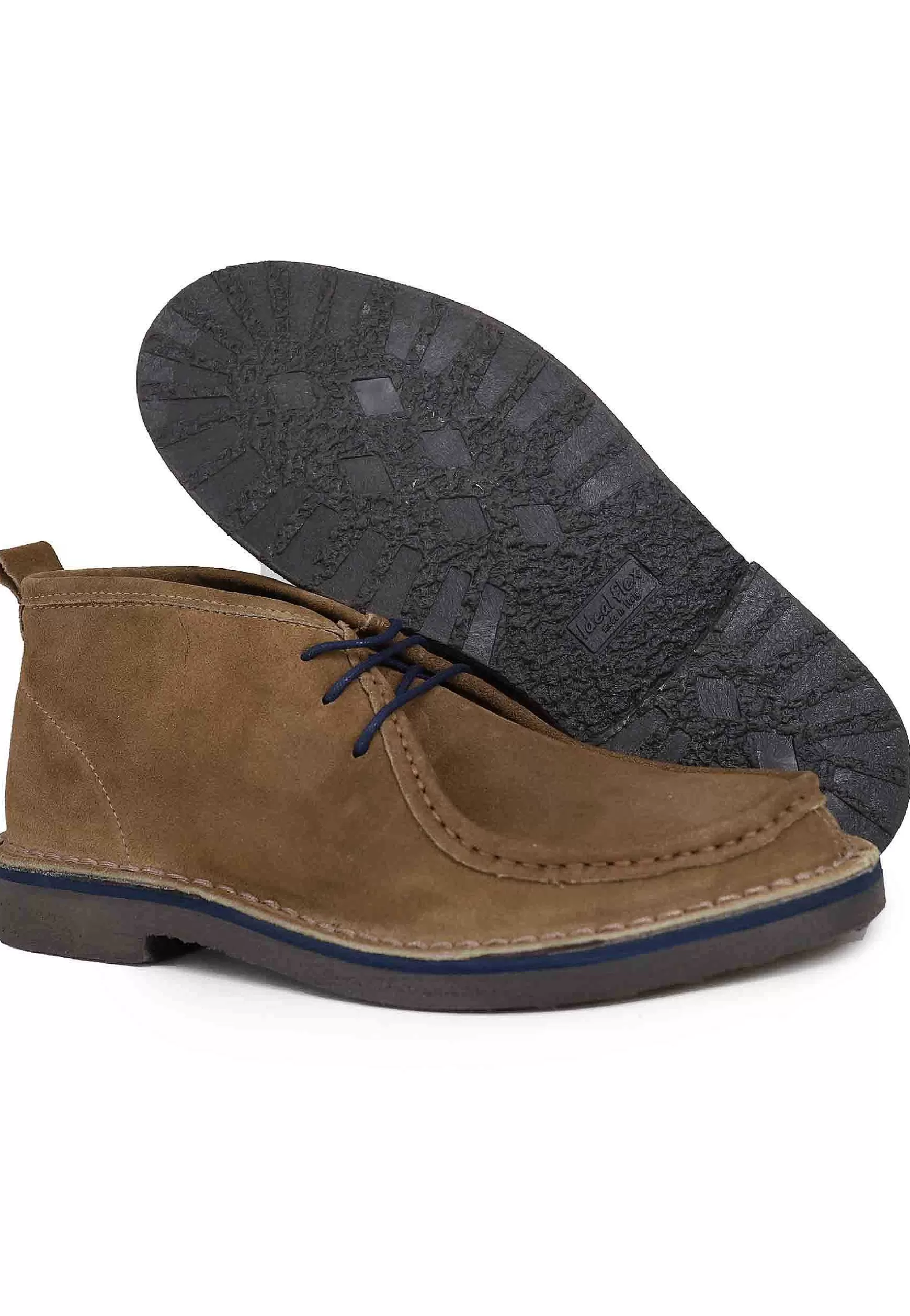 Sivaletti Polacchine Stringate Uomo In Camoscio Tortora Con Fondo Gomma** Store