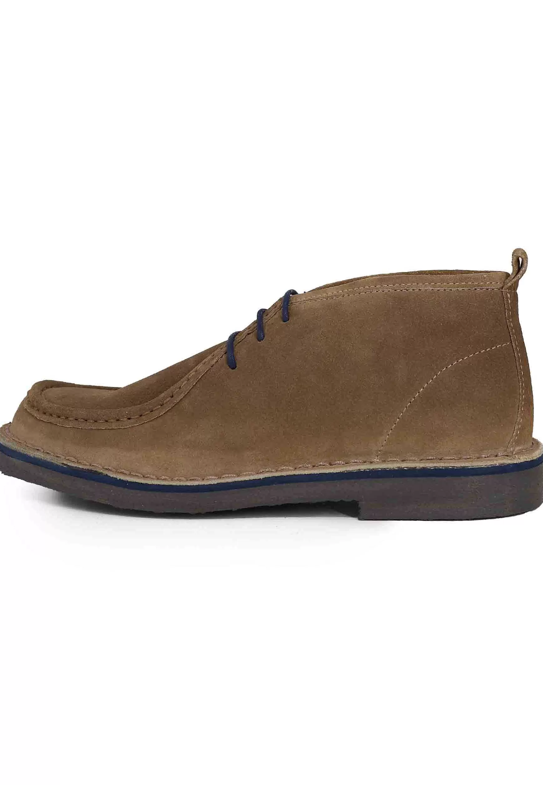 Sivaletti Polacchine Stringate Uomo In Camoscio Tortora Con Fondo Gomma** Store
