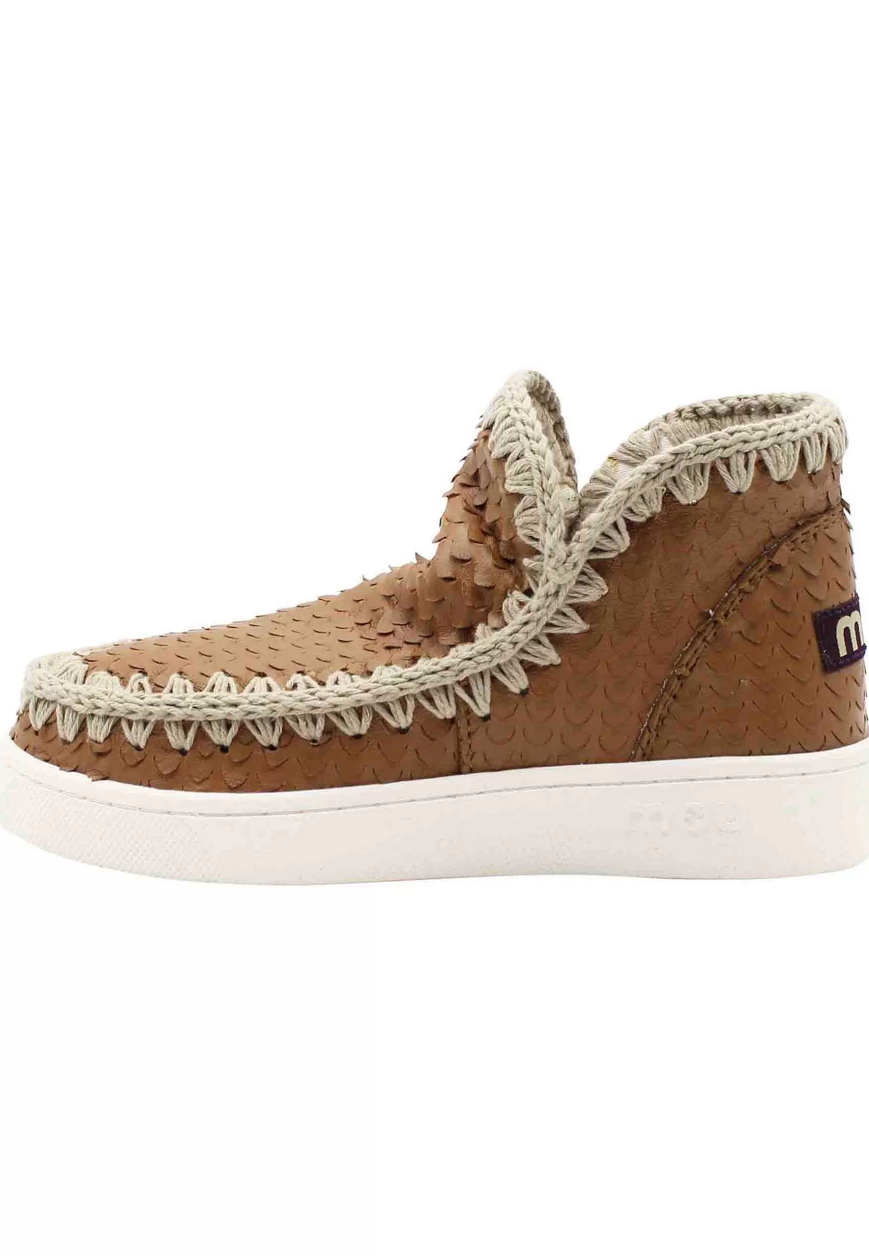Sneaker Donna Leather Summer Eskimo In Pelle Marrone Forata*Mou Flash Sale