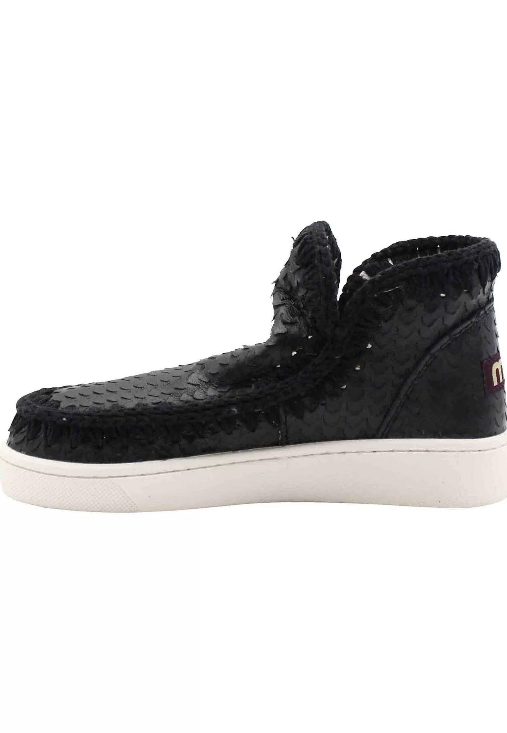 Sneaker Donna Leather Summer Eskimo In Pelle Nera Forata*Mou Discount