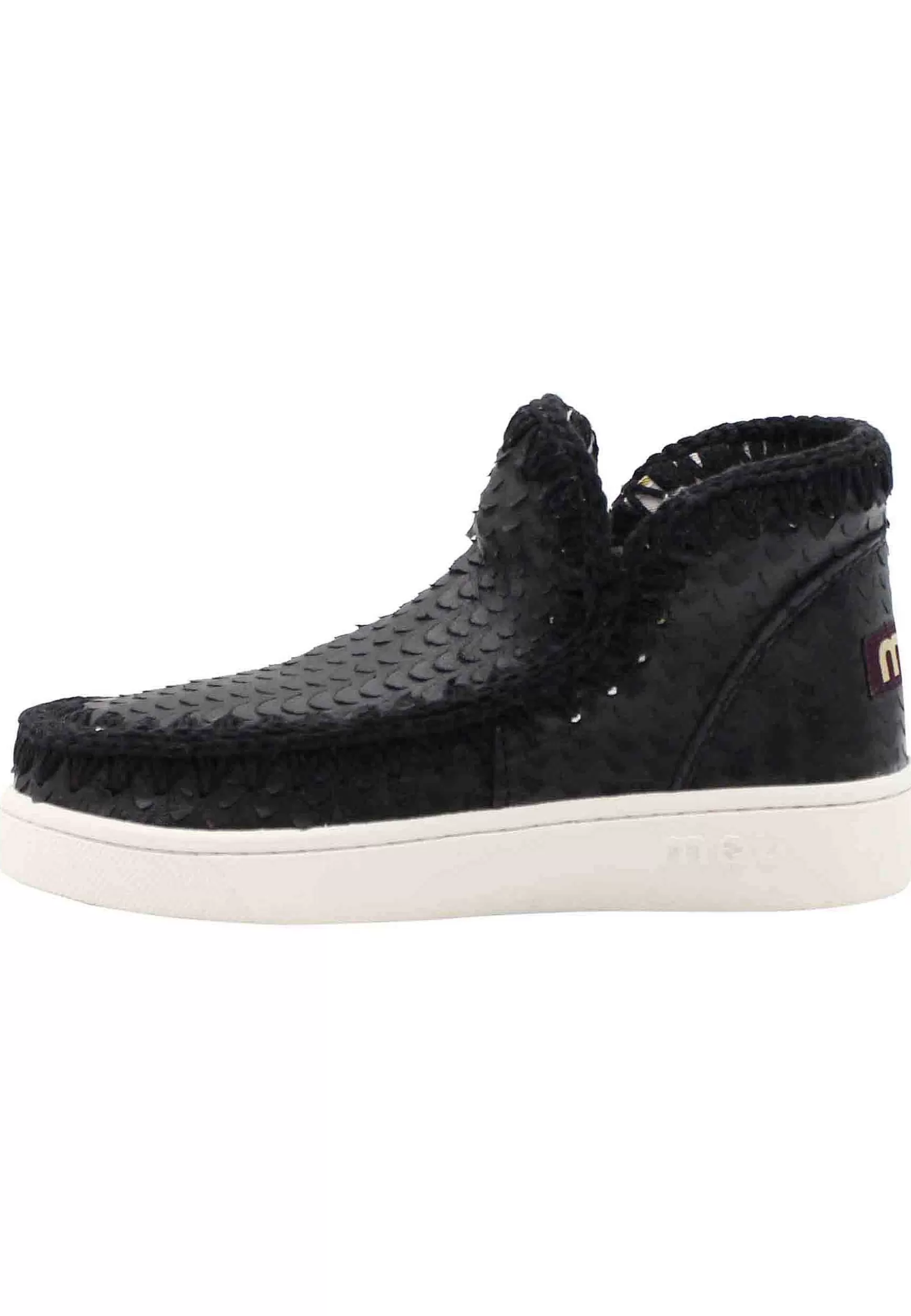 Sneaker Donna Leather Summer Eskimo In Pelle Nera Forata*Mou Discount