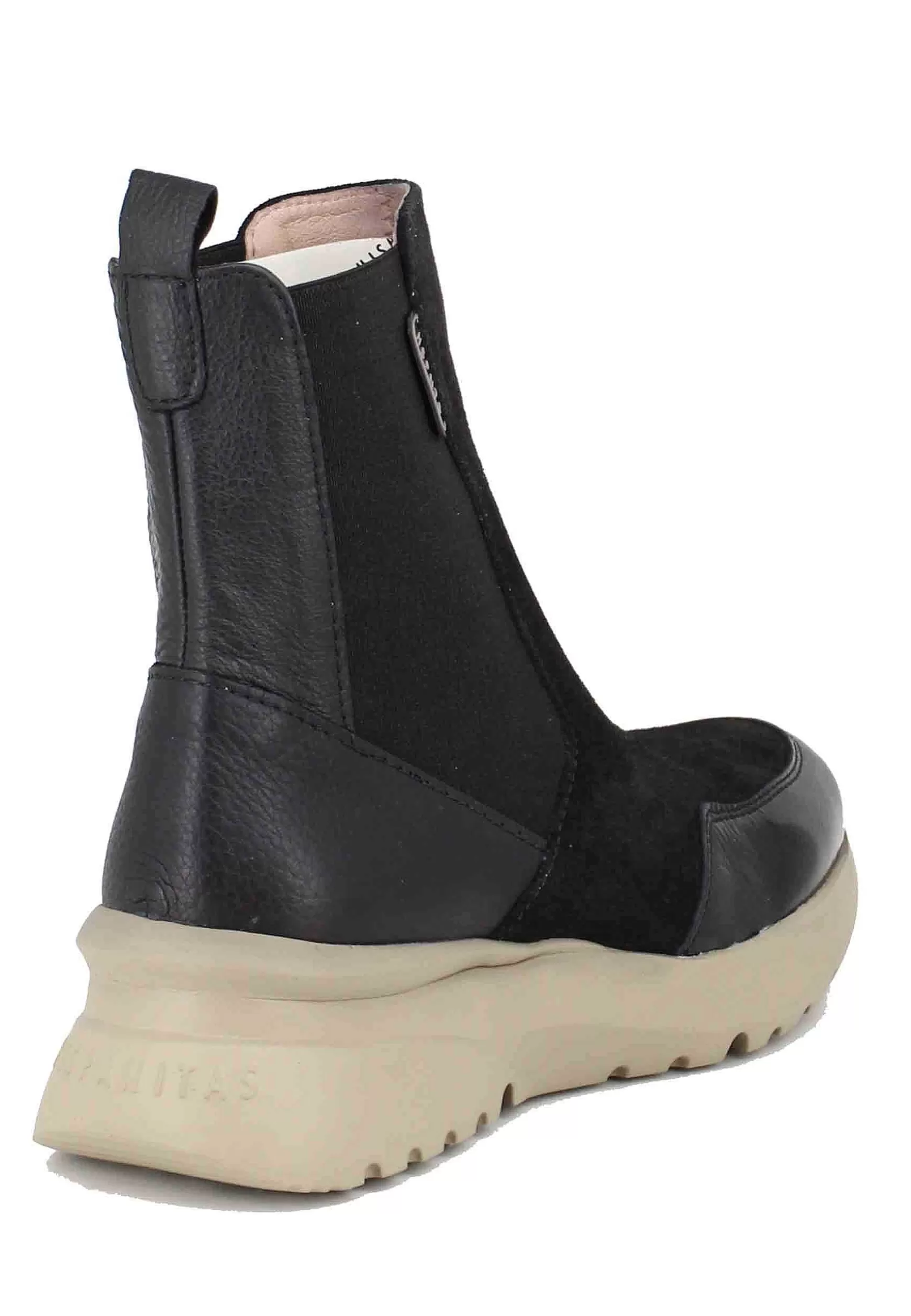 Sneakers Donna A Stivaletto In Pelle E Tessuto Nero Rio Black*Hispanitas New