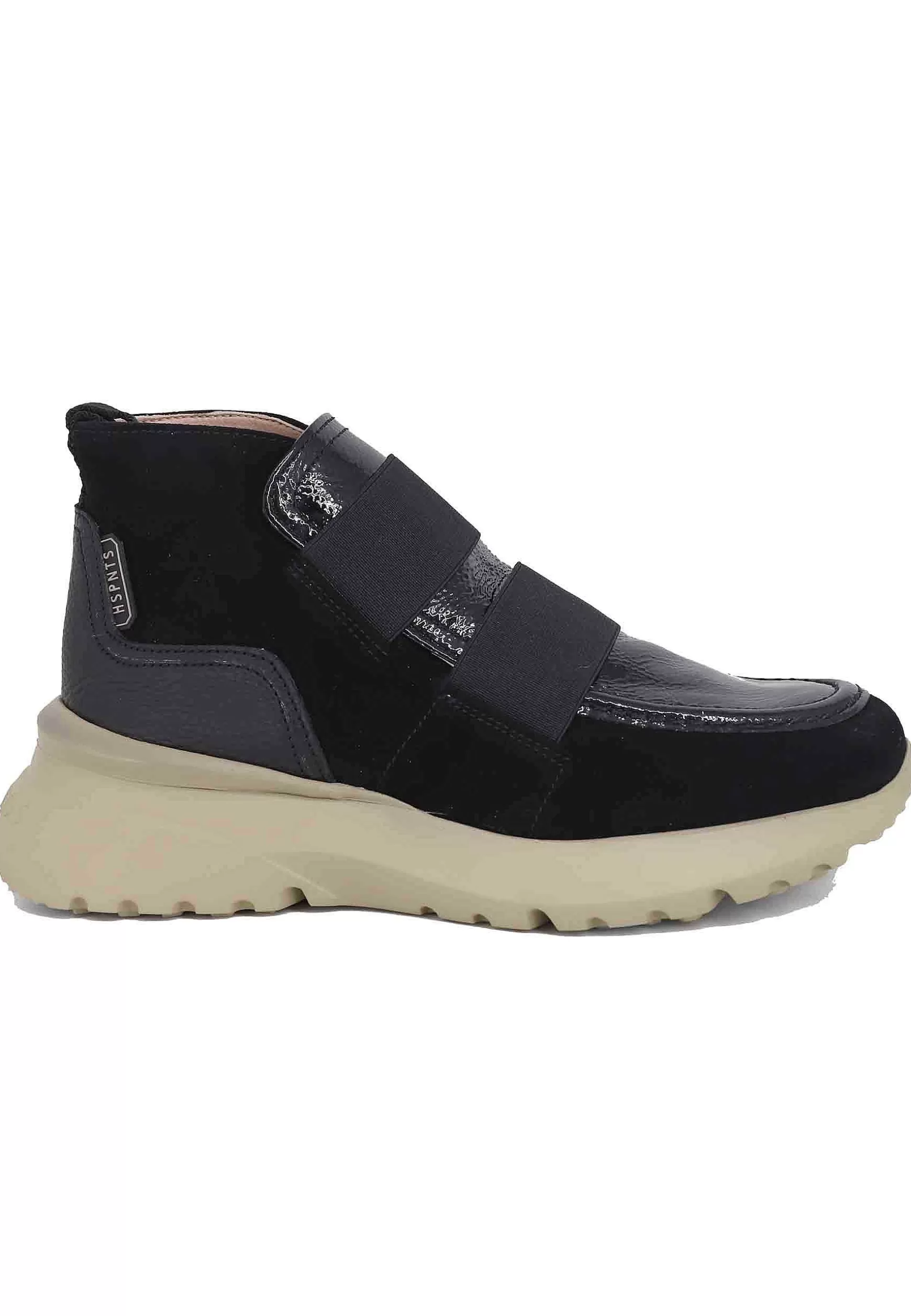 Sneakers Donna A Stivaletto In Pelle E Tessuto Nero Velour Black*Hispanitas Best Sale