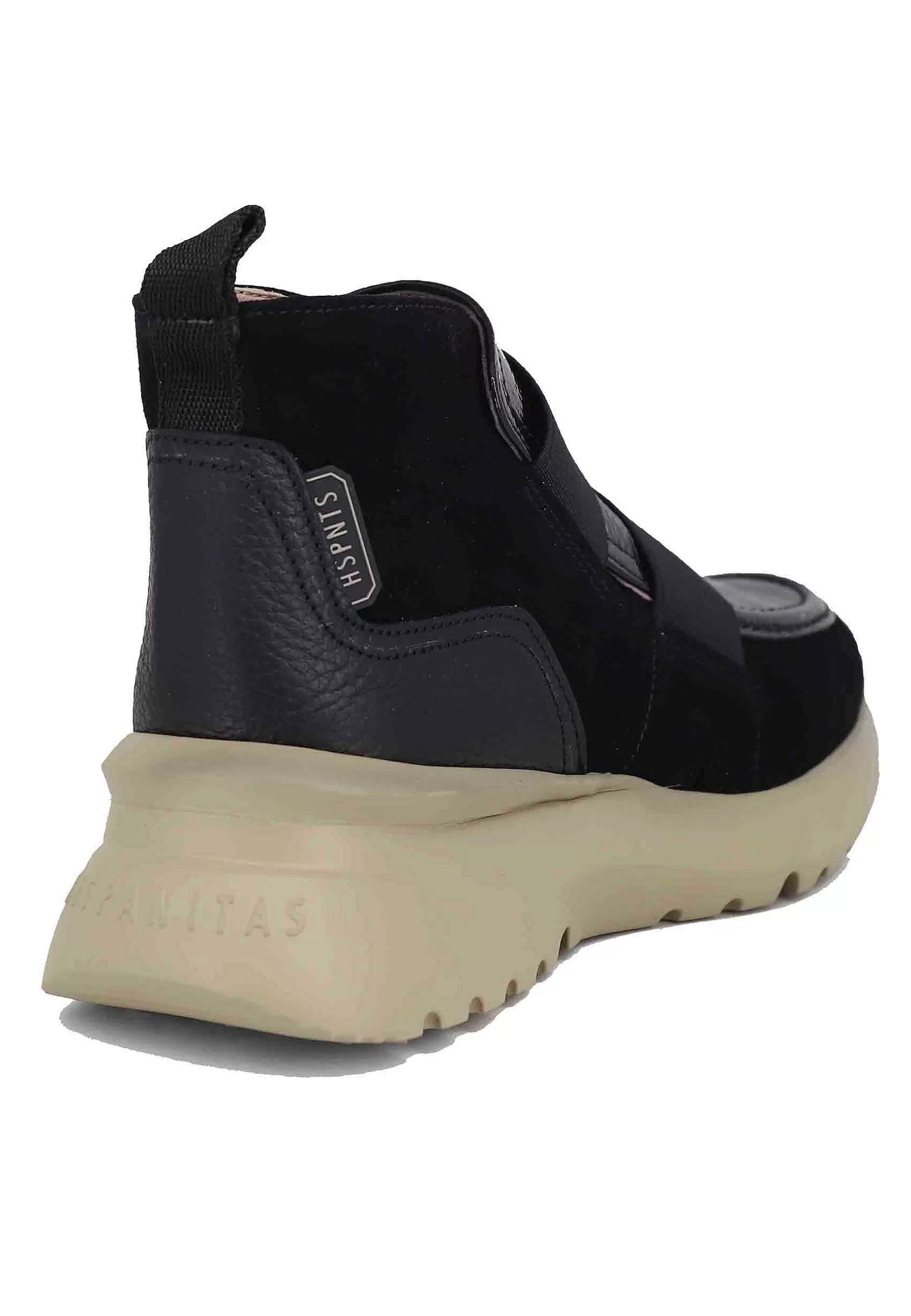 Sneakers Donna A Stivaletto In Pelle E Tessuto Nero Velour Black*Hispanitas Best Sale
