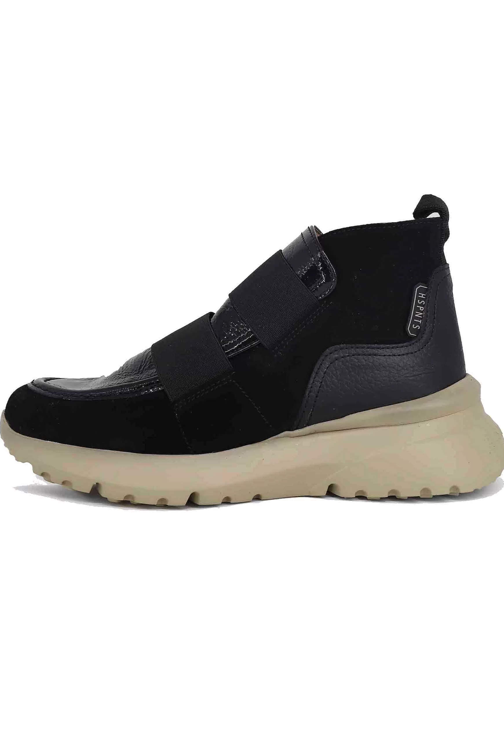 Sneakers Donna A Stivaletto In Pelle E Tessuto Nero Velour Black*Hispanitas Best Sale