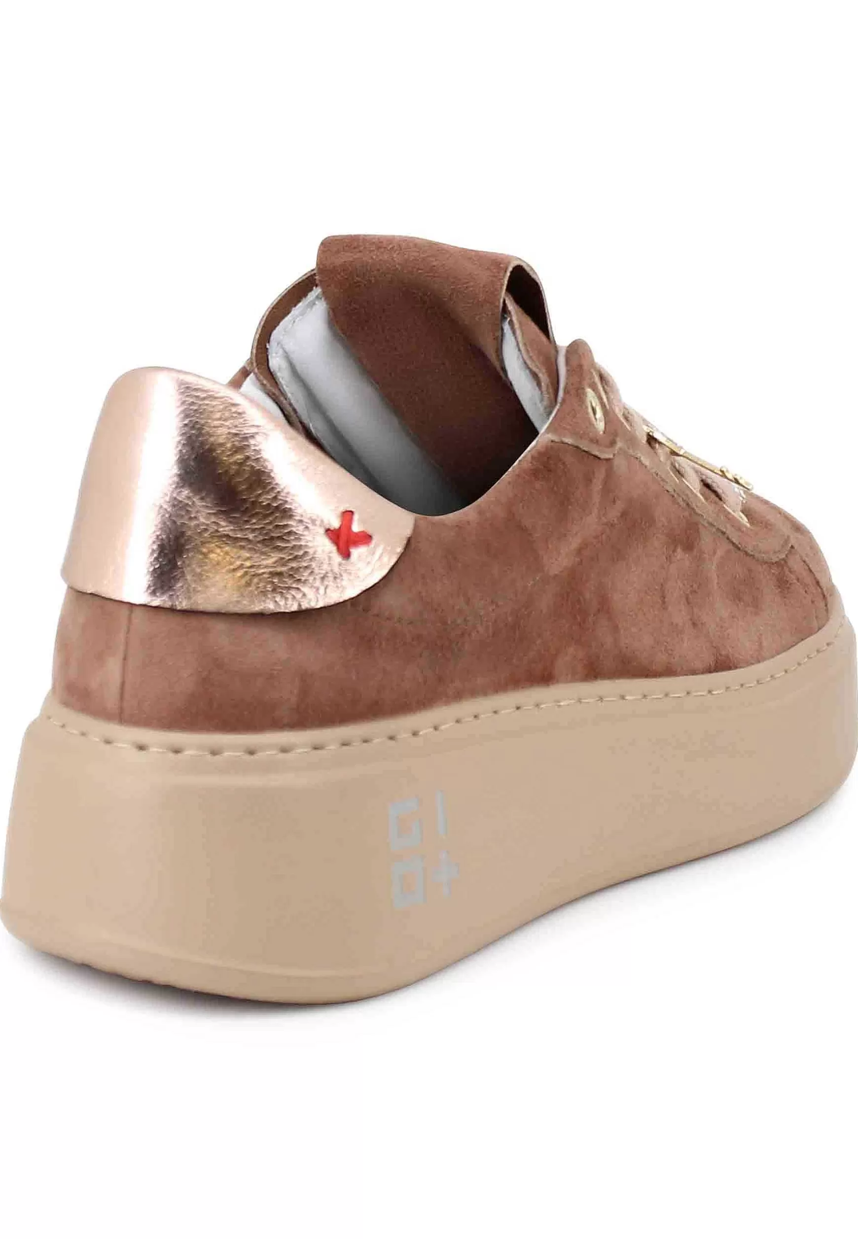 Sneakers Donna In Camoscio Tortora Con Accessori Gioiello*Gio + Outlet