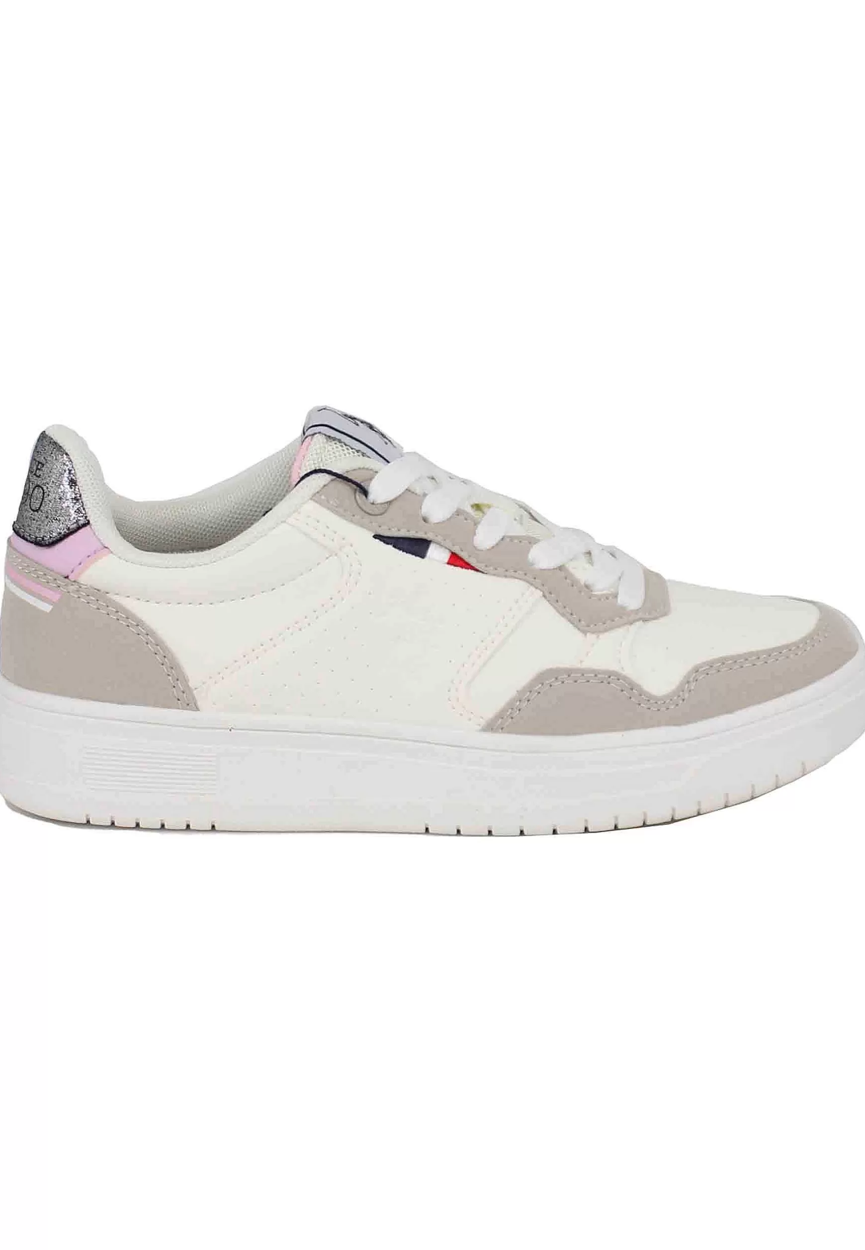 Sneakers Donna In Eco Pelle Vintage Bianco*U.S. Polo Assn Cheap