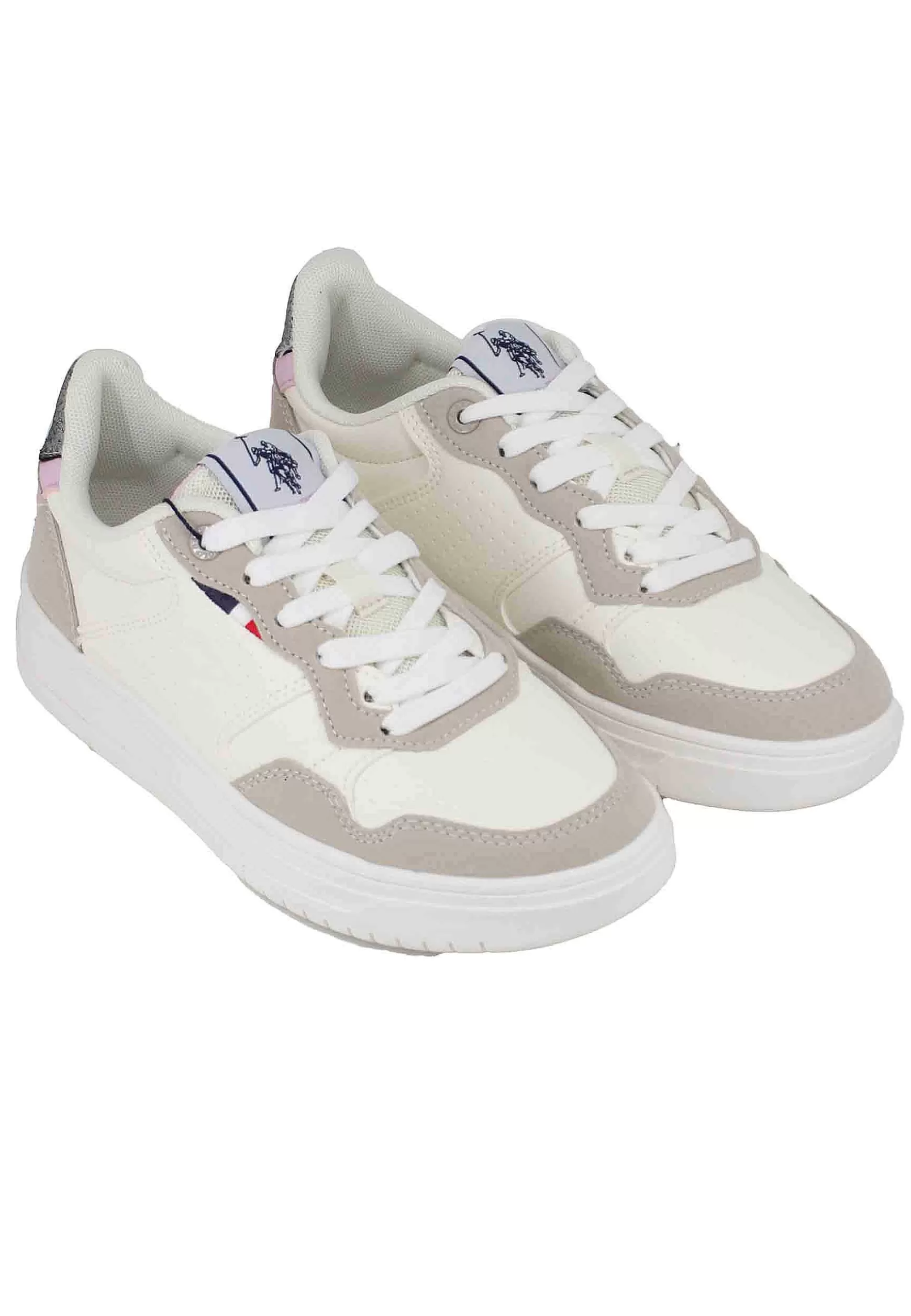 Sneakers Donna In Eco Pelle Vintage Bianco*U.S. Polo Assn Cheap