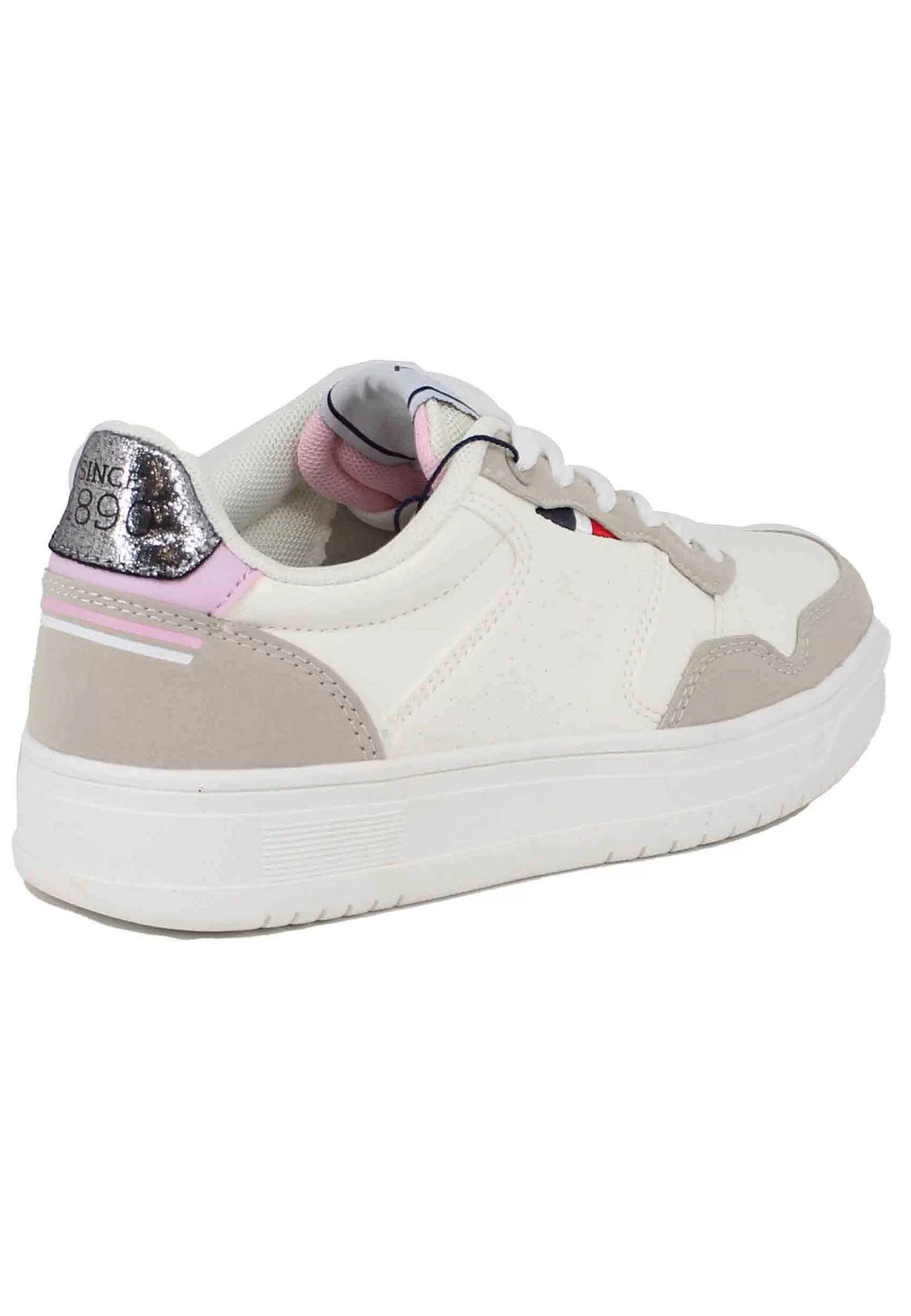 Sneakers Donna In Eco Pelle Vintage Bianco*U.S. Polo Assn Cheap