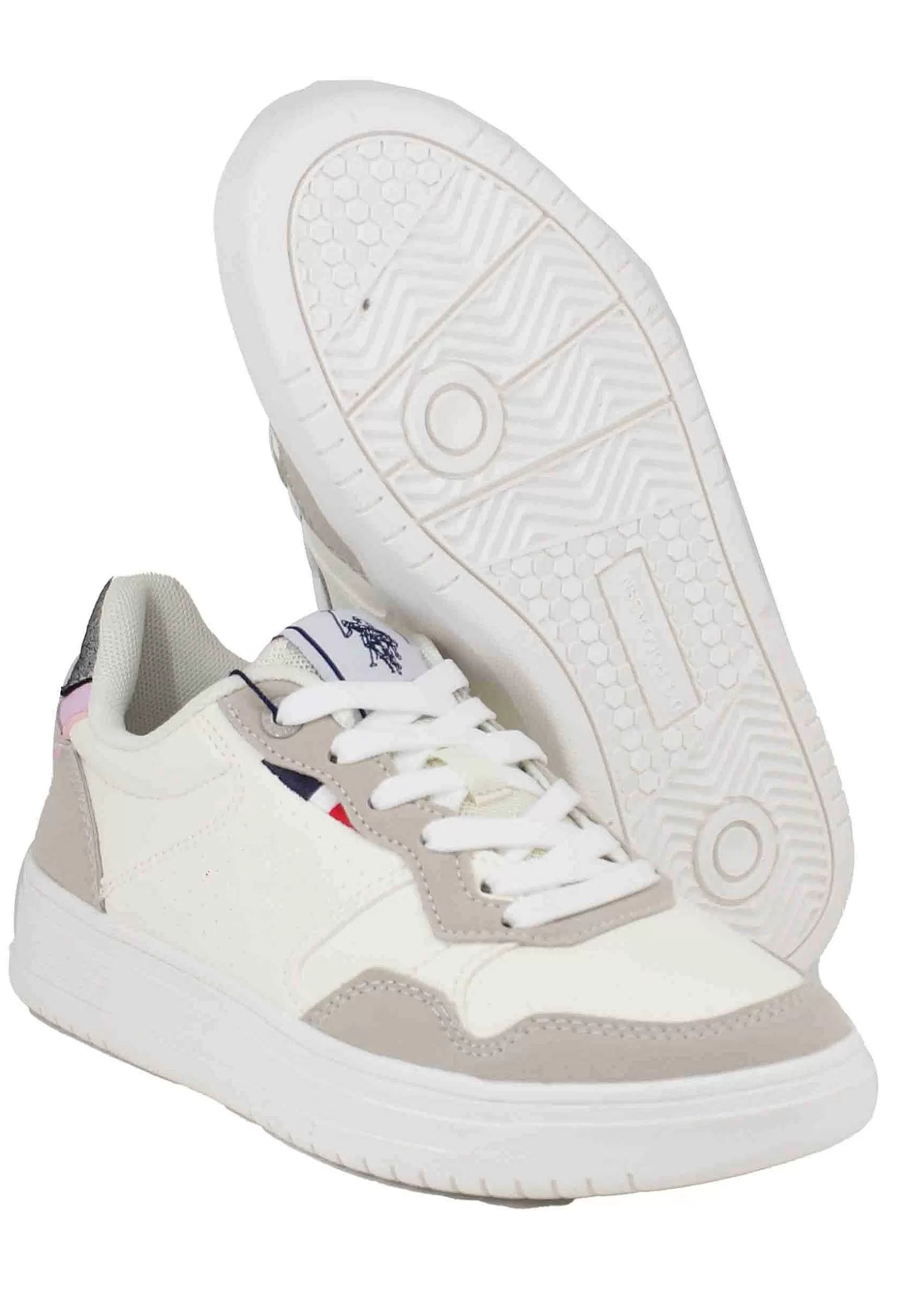 Sneakers Donna In Eco Pelle Vintage Bianco*U.S. Polo Assn Cheap