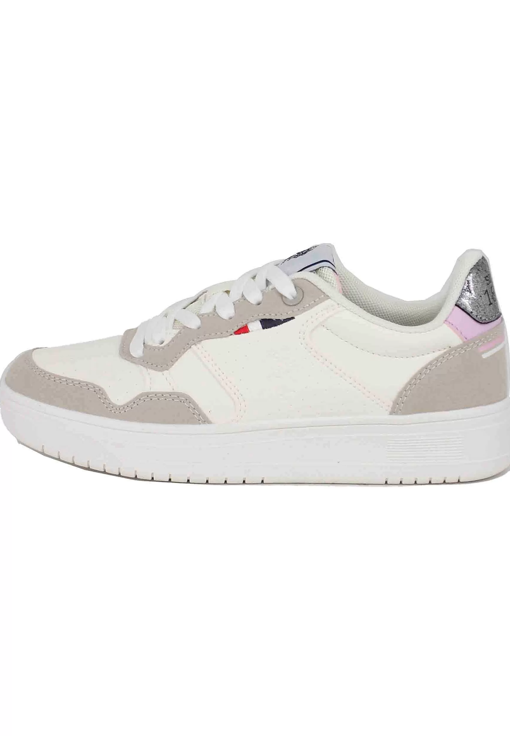 Sneakers Donna In Eco Pelle Vintage Bianco*U.S. Polo Assn Cheap