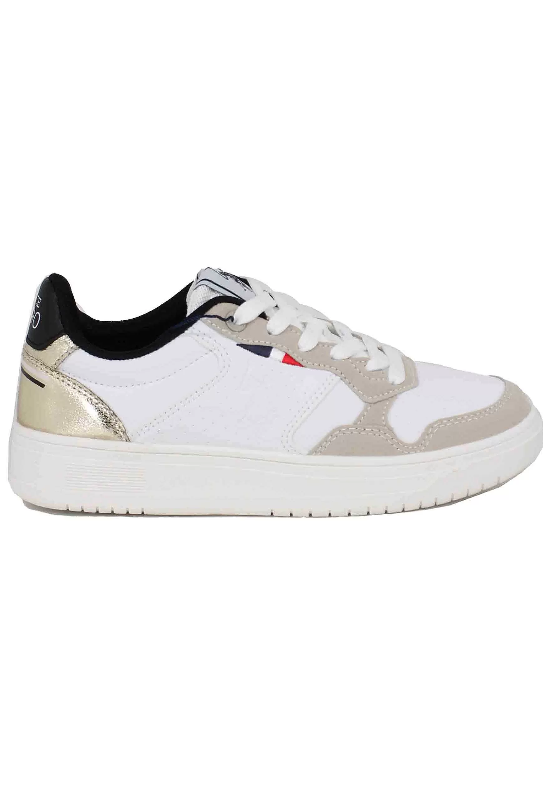 Sneakers Donna In Eco Pelle Vintage Bianco E Oro*U.S. Polo Assn Online
