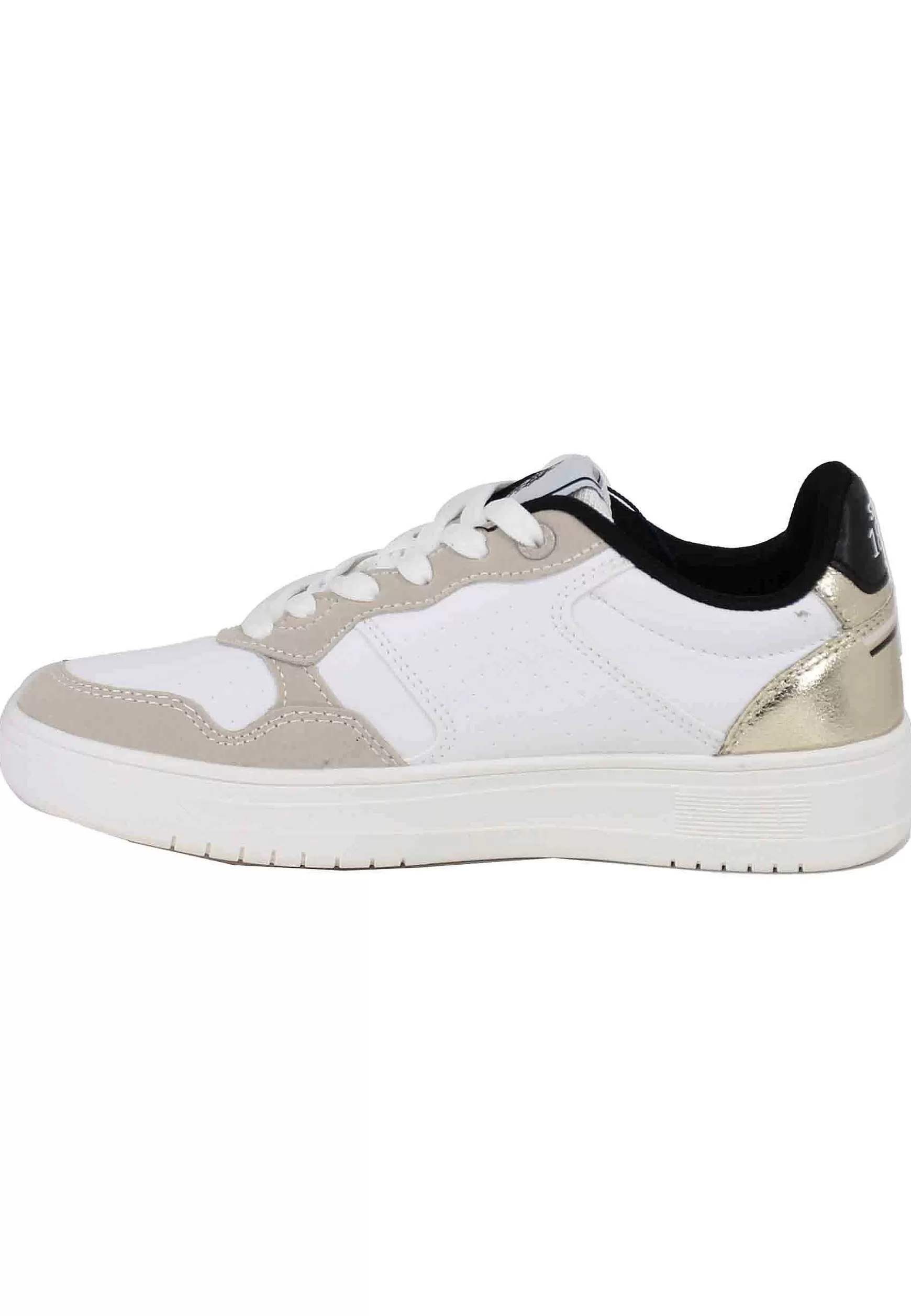 Sneakers Donna In Eco Pelle Vintage Bianco E Oro*U.S. Polo Assn Online