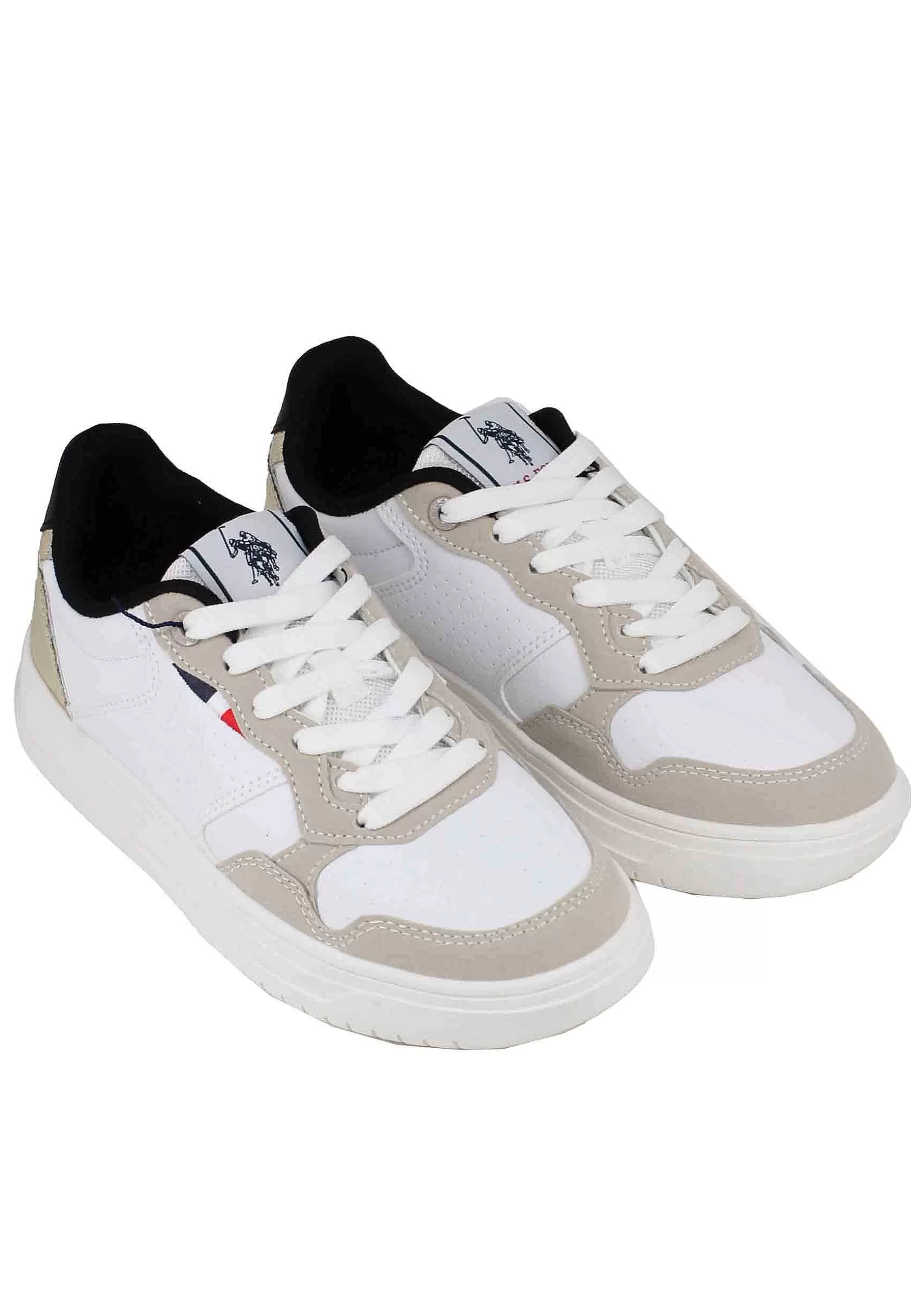 Sneakers Donna In Eco Pelle Vintage Bianco E Oro*U.S. Polo Assn Online