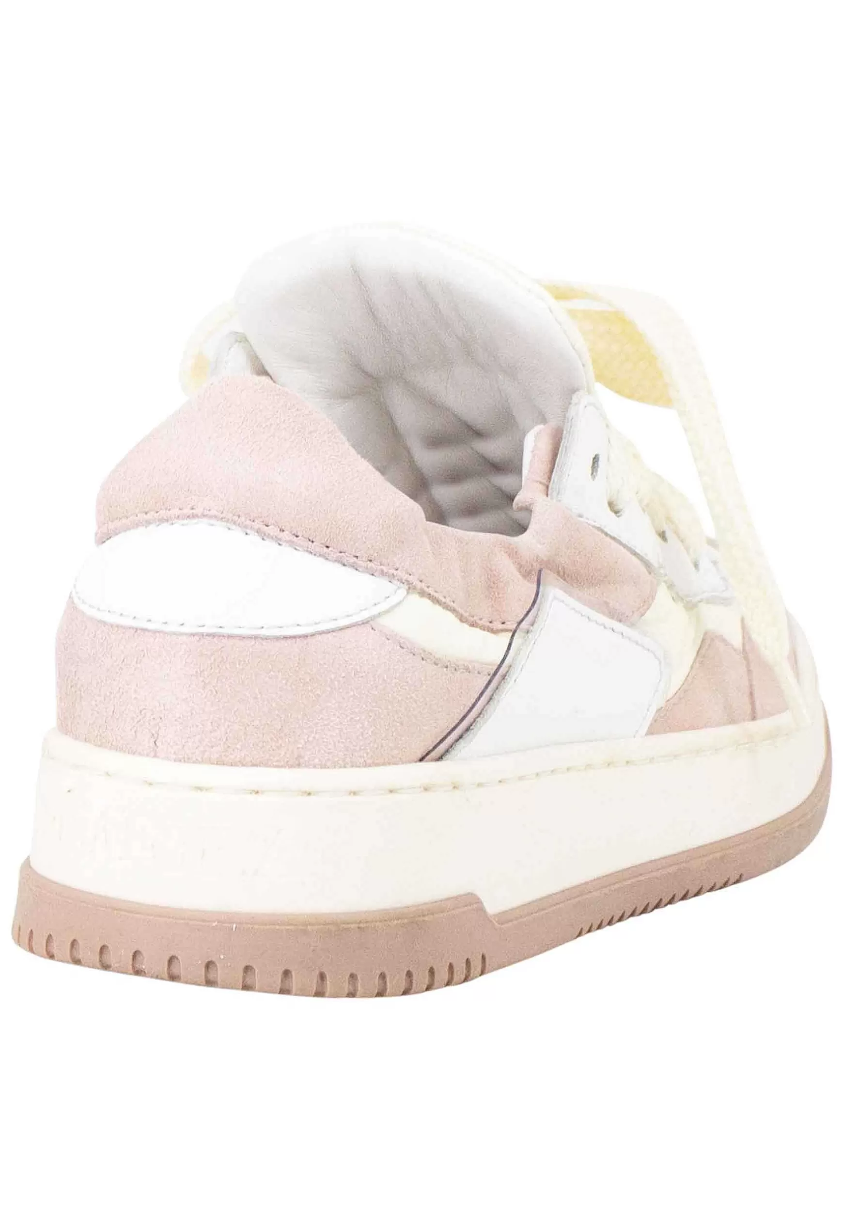 Sneakers Donna In Pelle Beige E Rosa Con Fondo Gomma*Andia Fora Discount