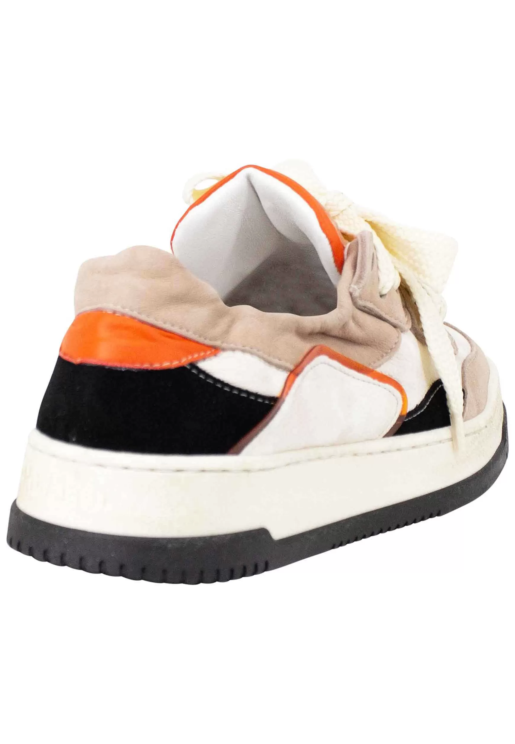 Sneakers Donna In Pelle Beige E Taupe Con Fondo Gomma*Andia Fora Sale