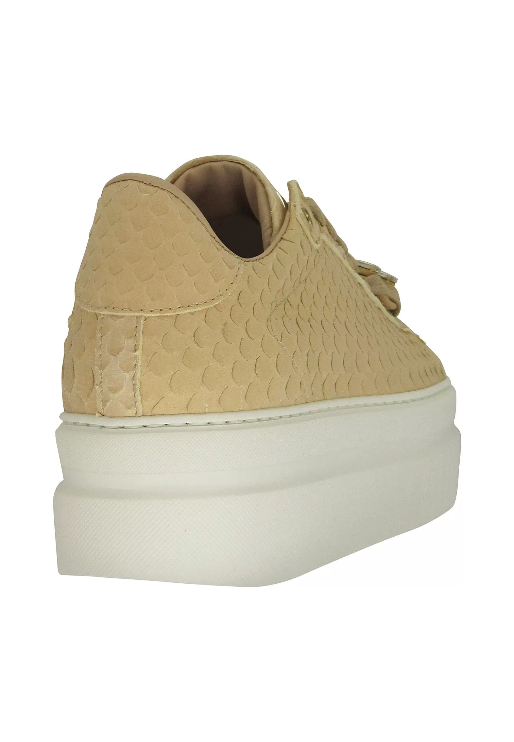 Sneakers Donna In Pelle Stampata Nude Con Morsetto In Strass E Zeppa Alta*Stokton Flash Sale