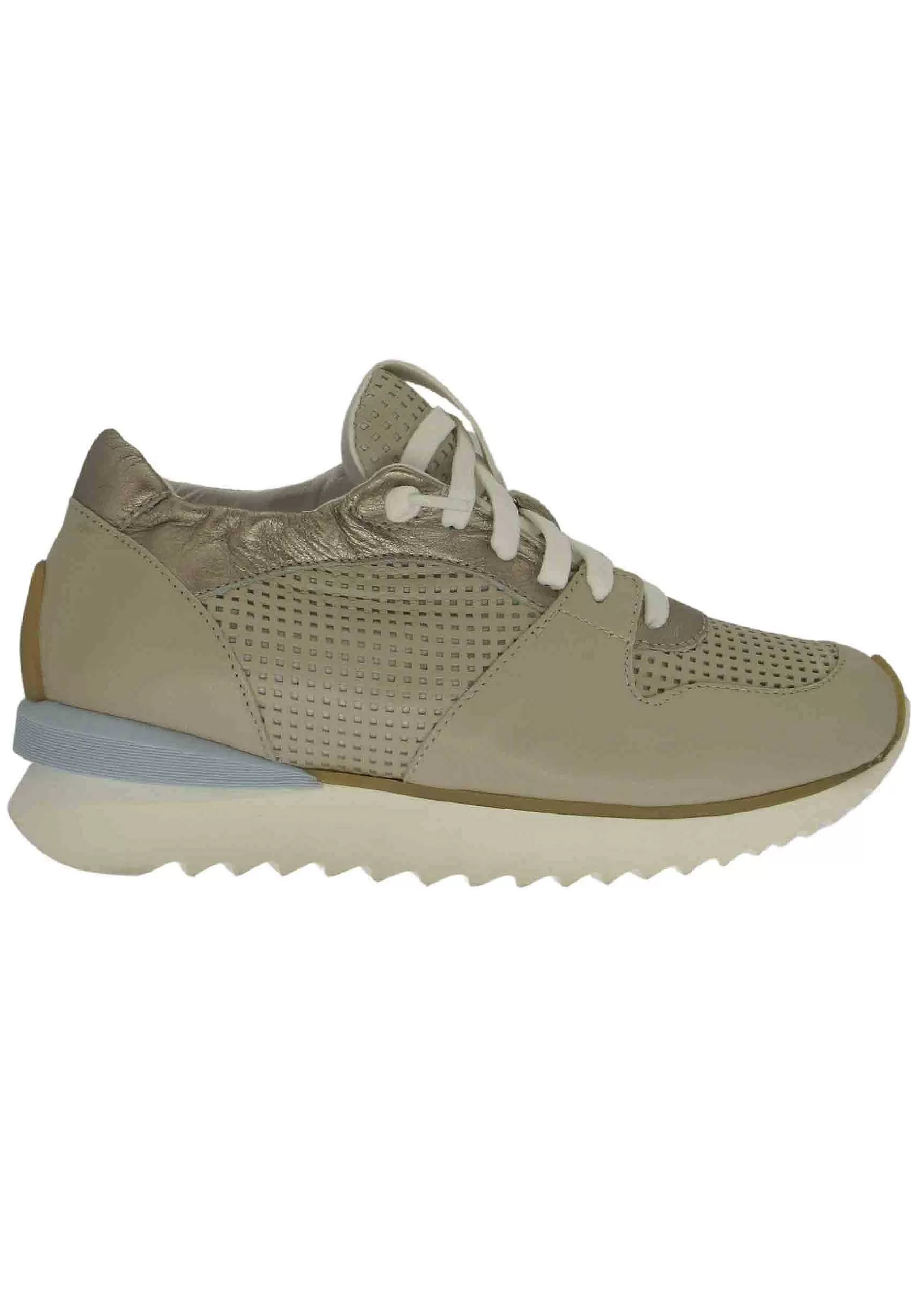 Sneakers Donna In Pelle Taupe Con Suola Alta Il Gomma*Andia Fora Outlet