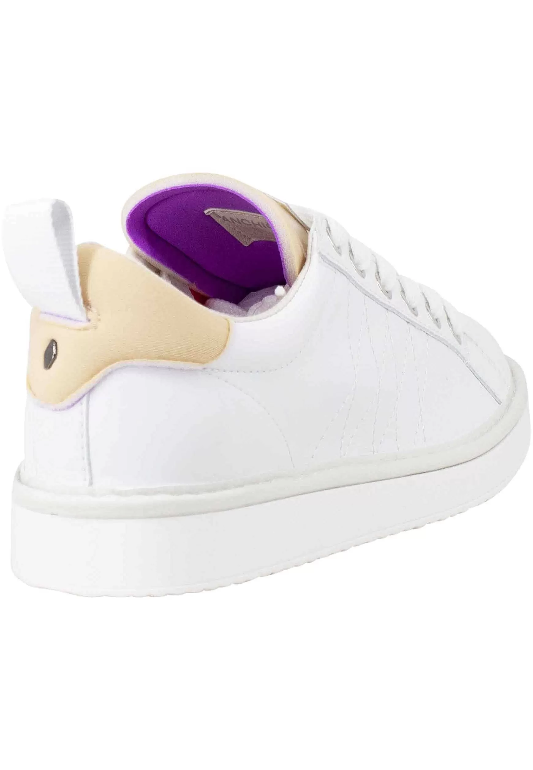 Sneakers Donna In Tessuto Bianco Con Riporti Beige 00260020*Panchic Store