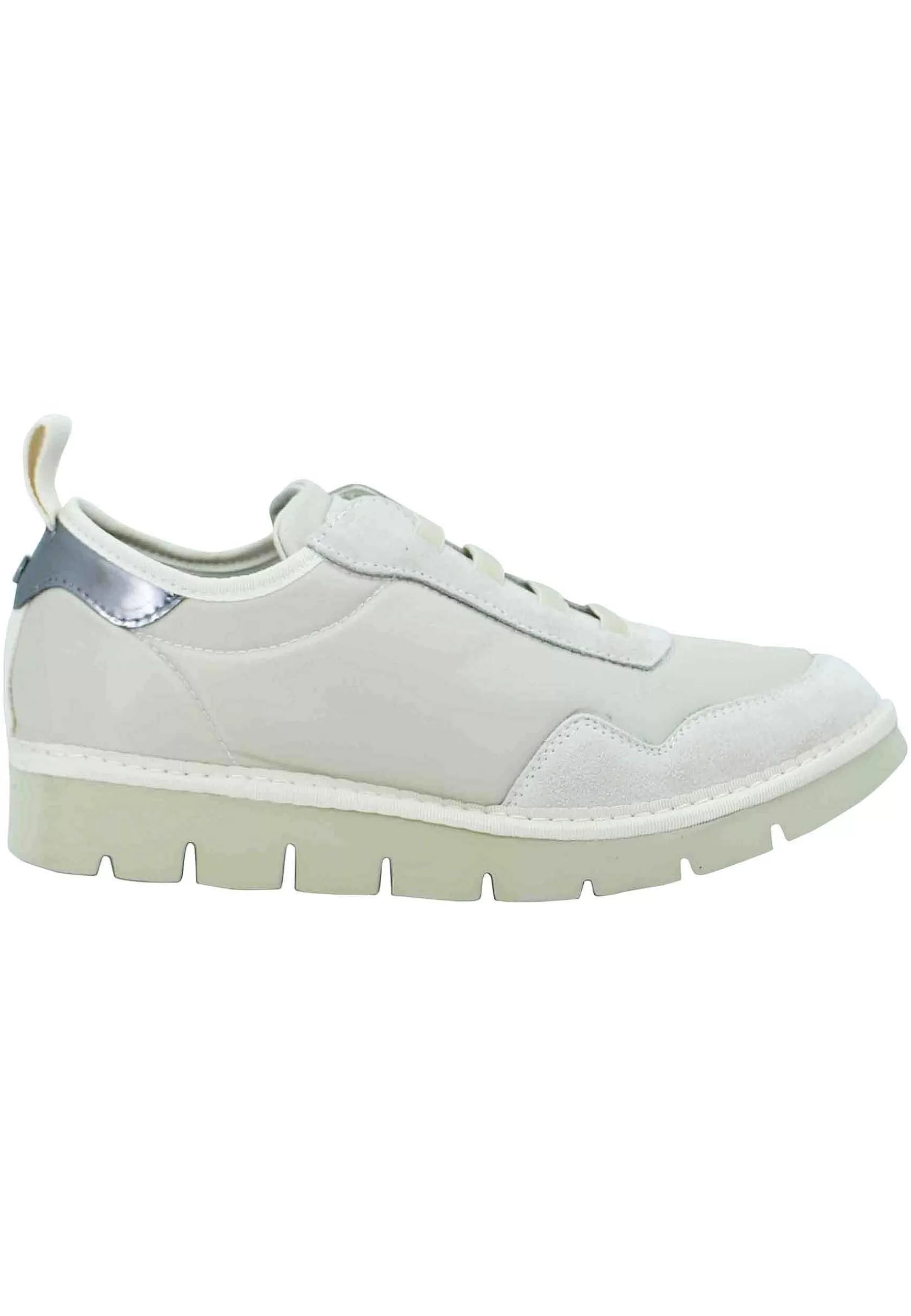 Sneakers Donna In Tessuto E Camoscio Beige Con Suola Zeppa*Panchic Fashion