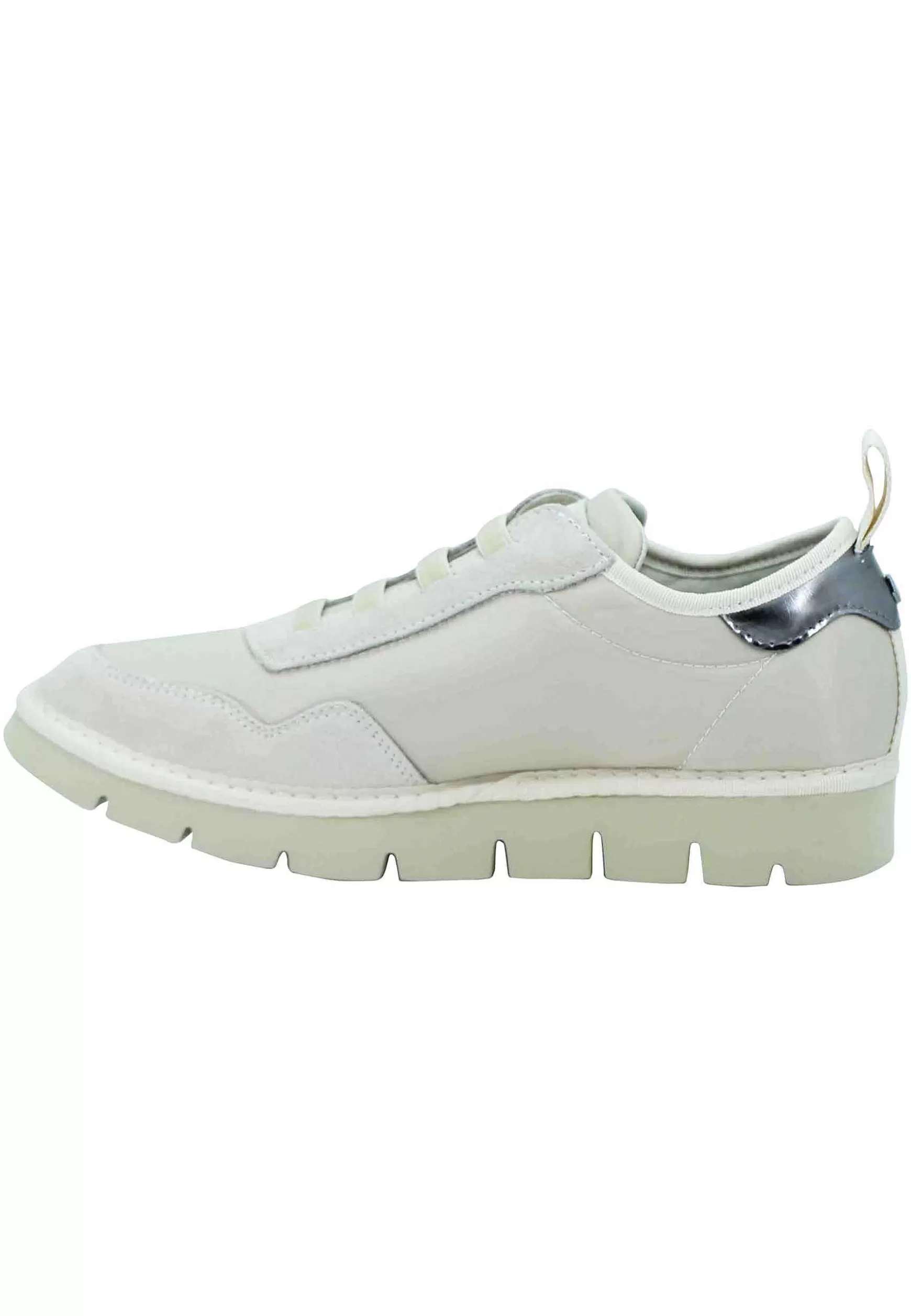 Sneakers Donna In Tessuto E Camoscio Beige Con Suola Zeppa*Panchic Fashion