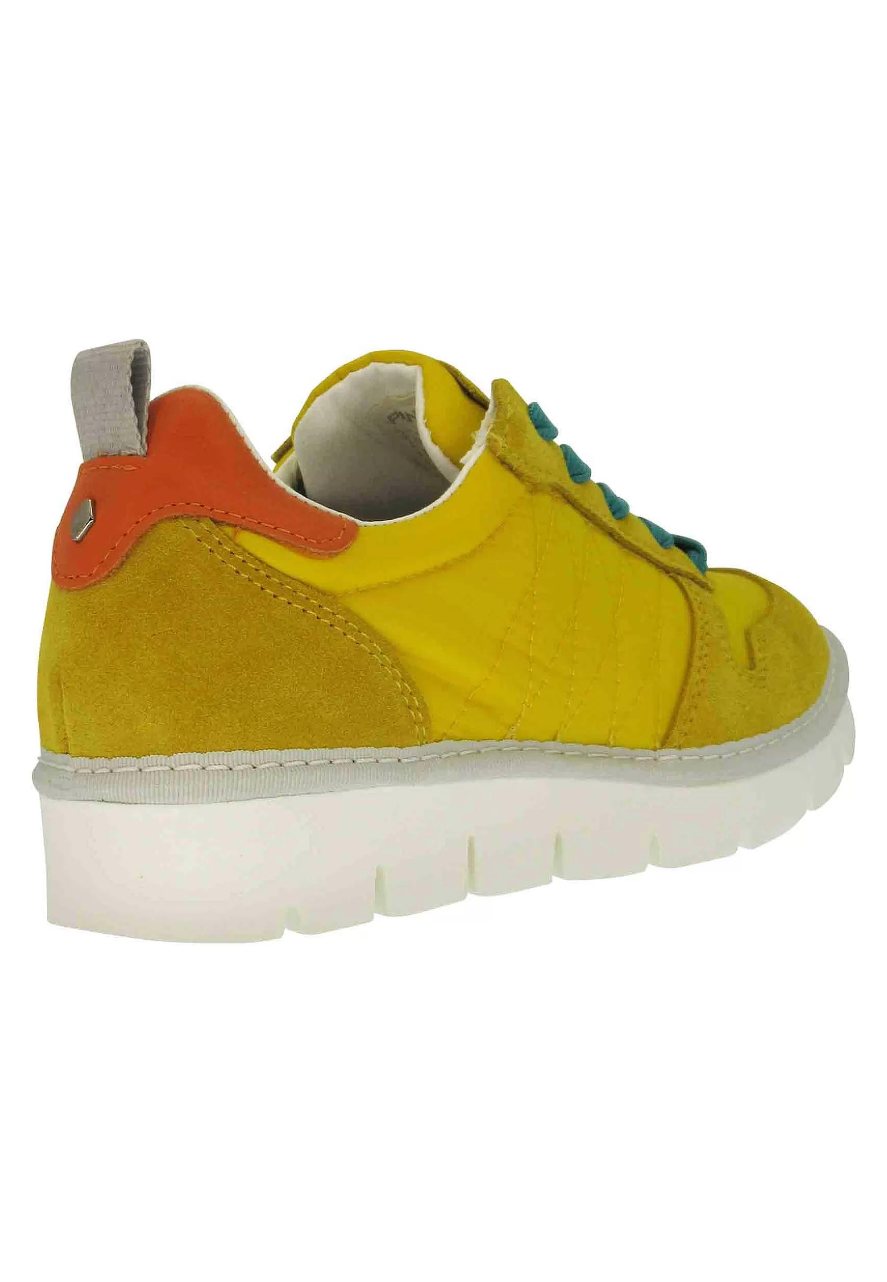 Sneakers Donna In Tessuto E Camoscio Giallo Con Suola Zeppa*Panchic Clearance