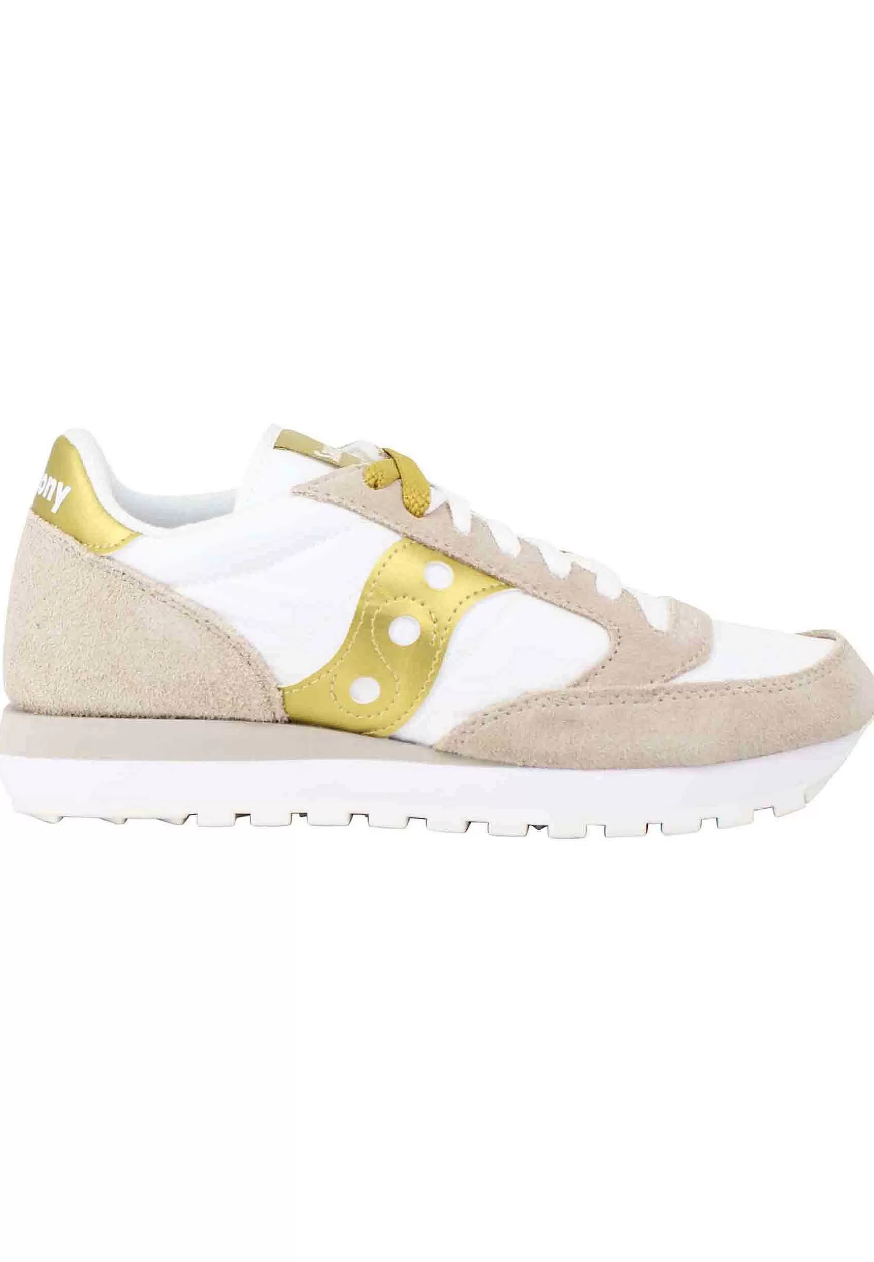 Sneakers Donna Jazz In Camoscio Beige Con Logo Oro*Saucony Store