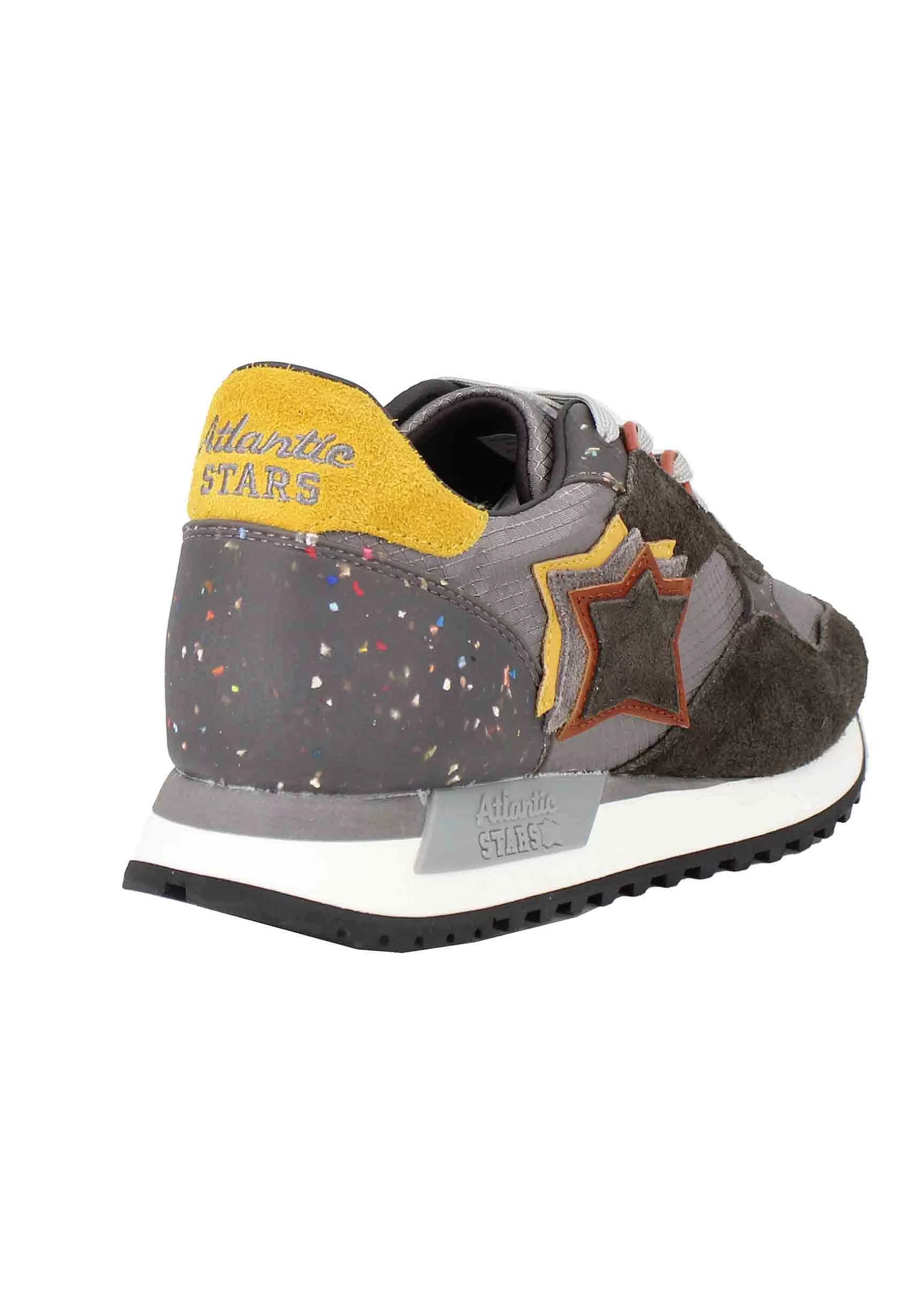 Sneakers Draco Uomo In Pelle E Tessuto Grigio Con Stelle In Tinta*Atlantic Star Shop