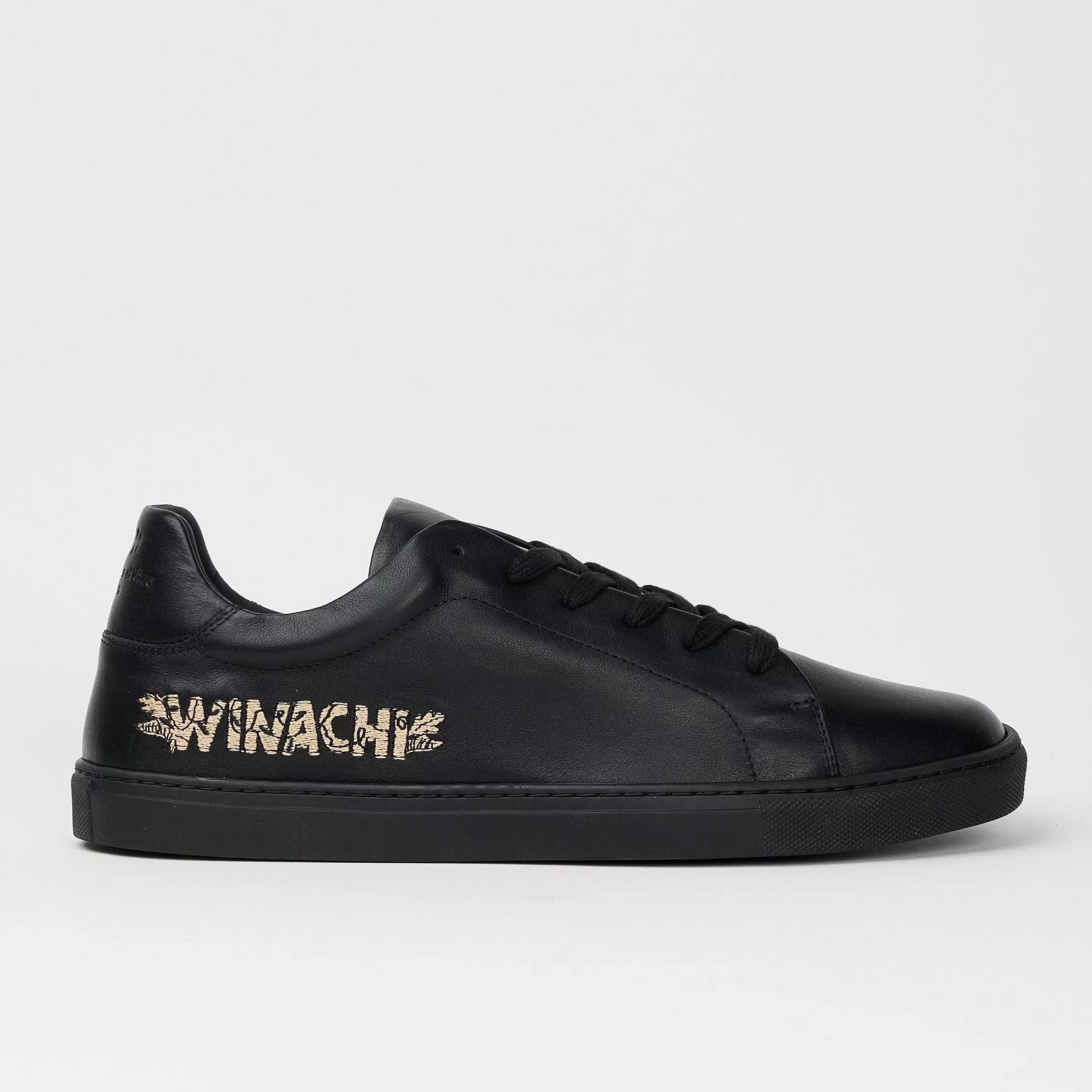 Sneakers Uomo Foro Italico Winachi In Pelle Nera Con Ricamo Oro*Pantofola d Cheap