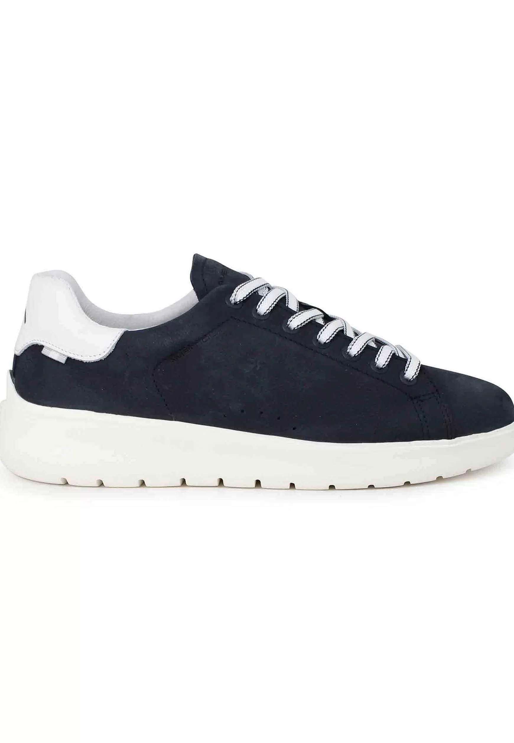 Sneakers Uomo Hover In Nabuk Blu Con Suola Alta In Gomma*Ambitious Store