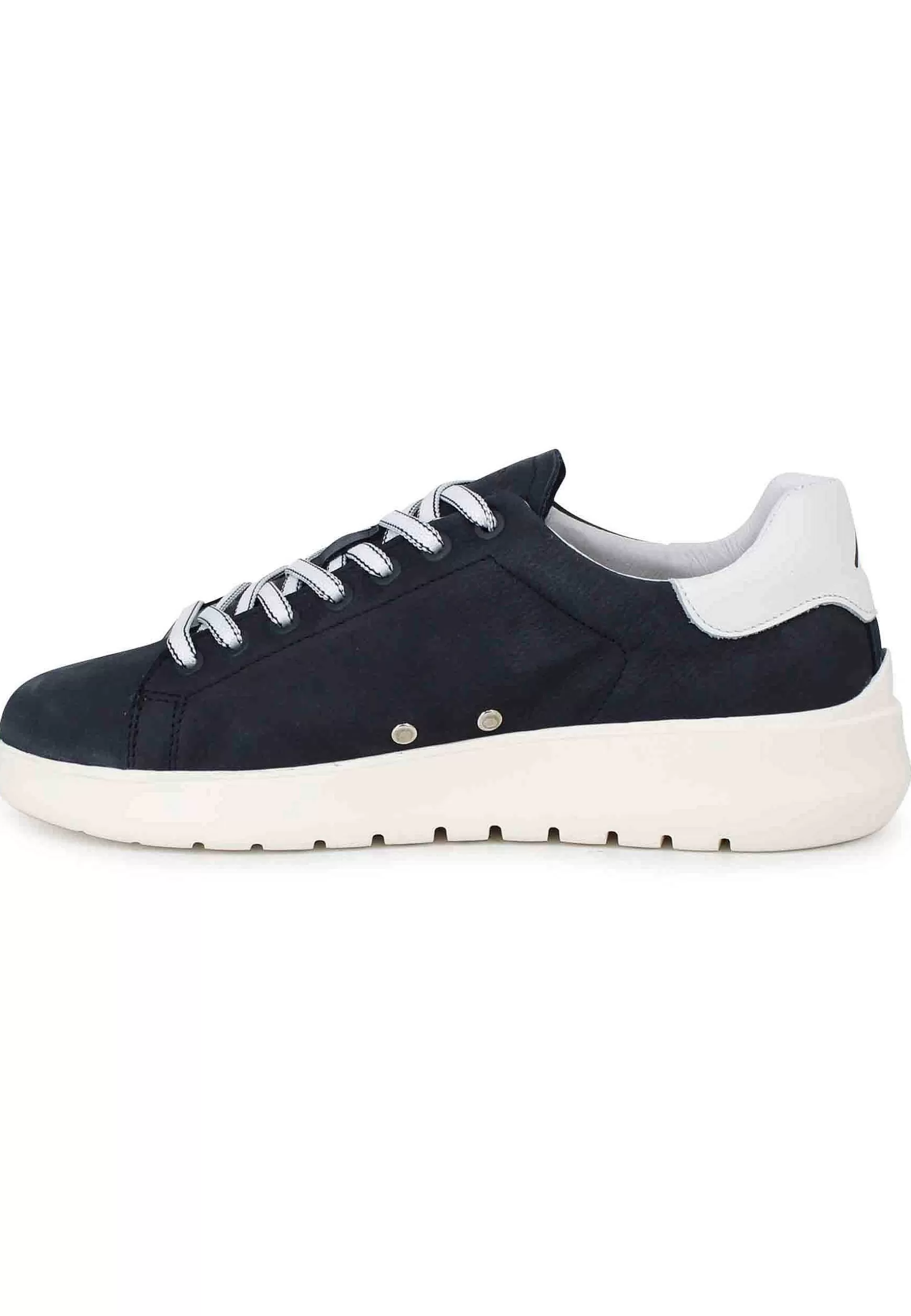 Sneakers Uomo Hover In Nabuk Blu Con Suola Alta In Gomma*Ambitious Store
