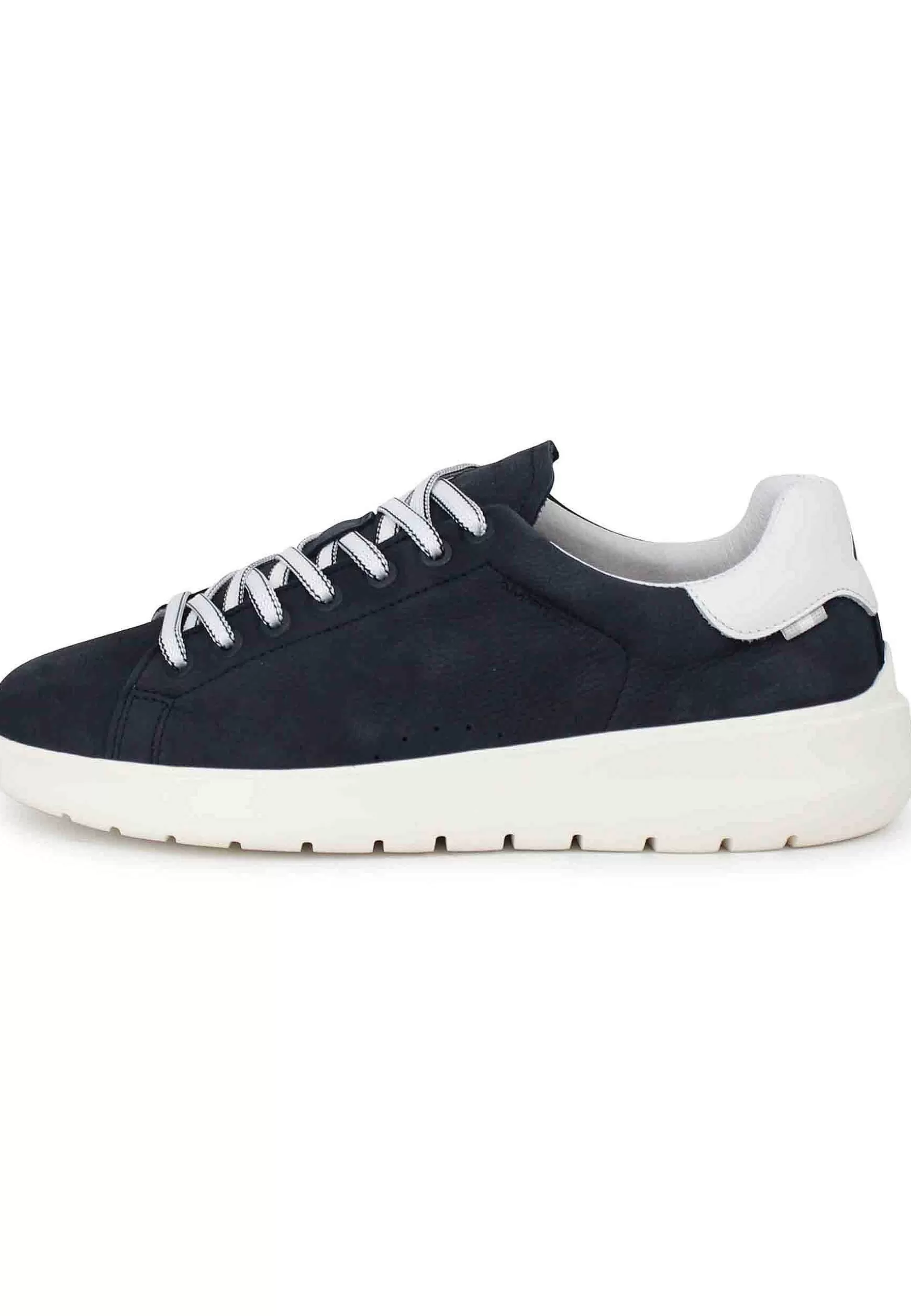 Sneakers Uomo Hover In Nabuk Blu Con Suola Alta In Gomma*Ambitious Store