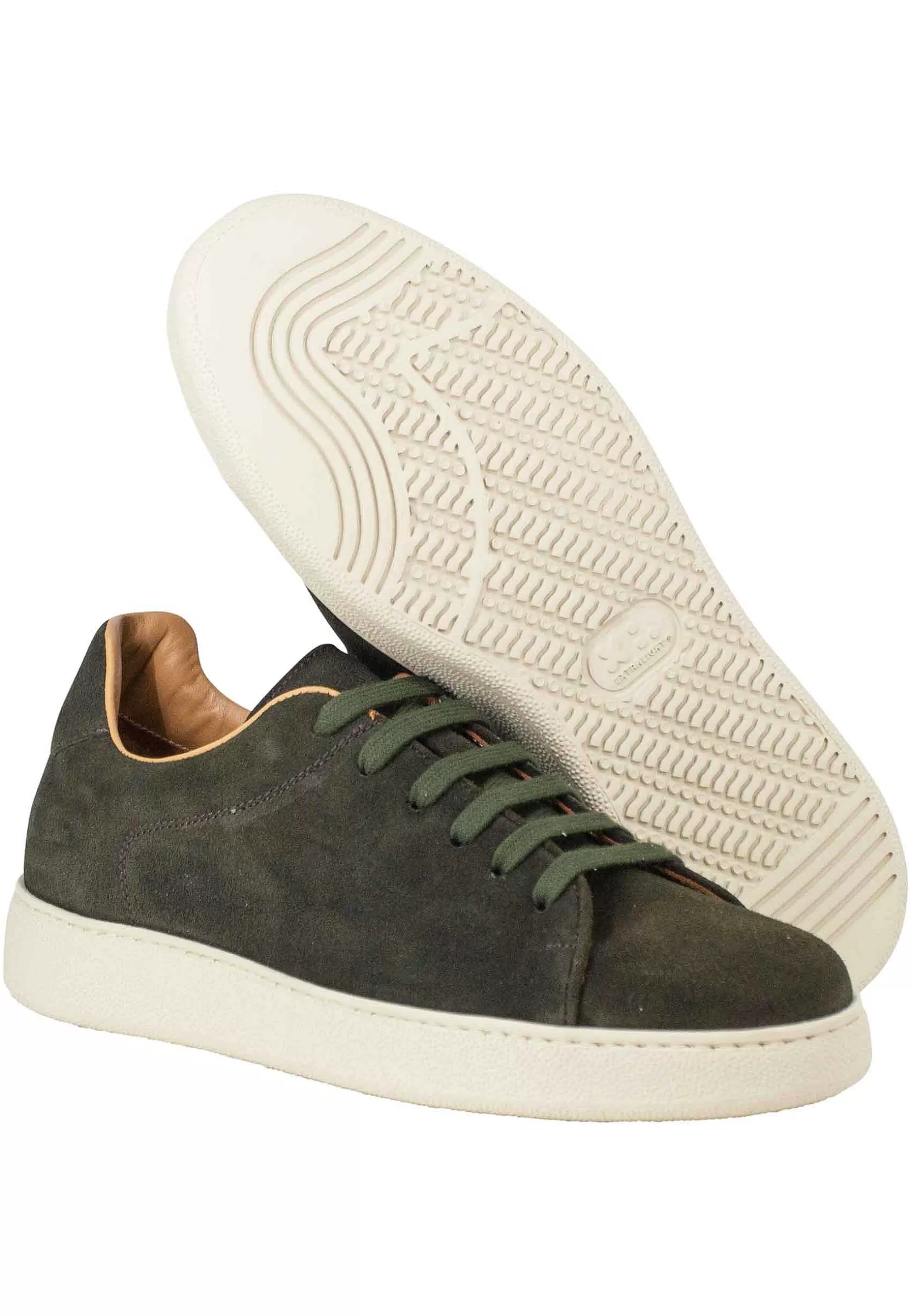 Sneakers Uomo In Camoscio Ingrassato Verde E Suola Ultra Leggera*Rogal Cheap
