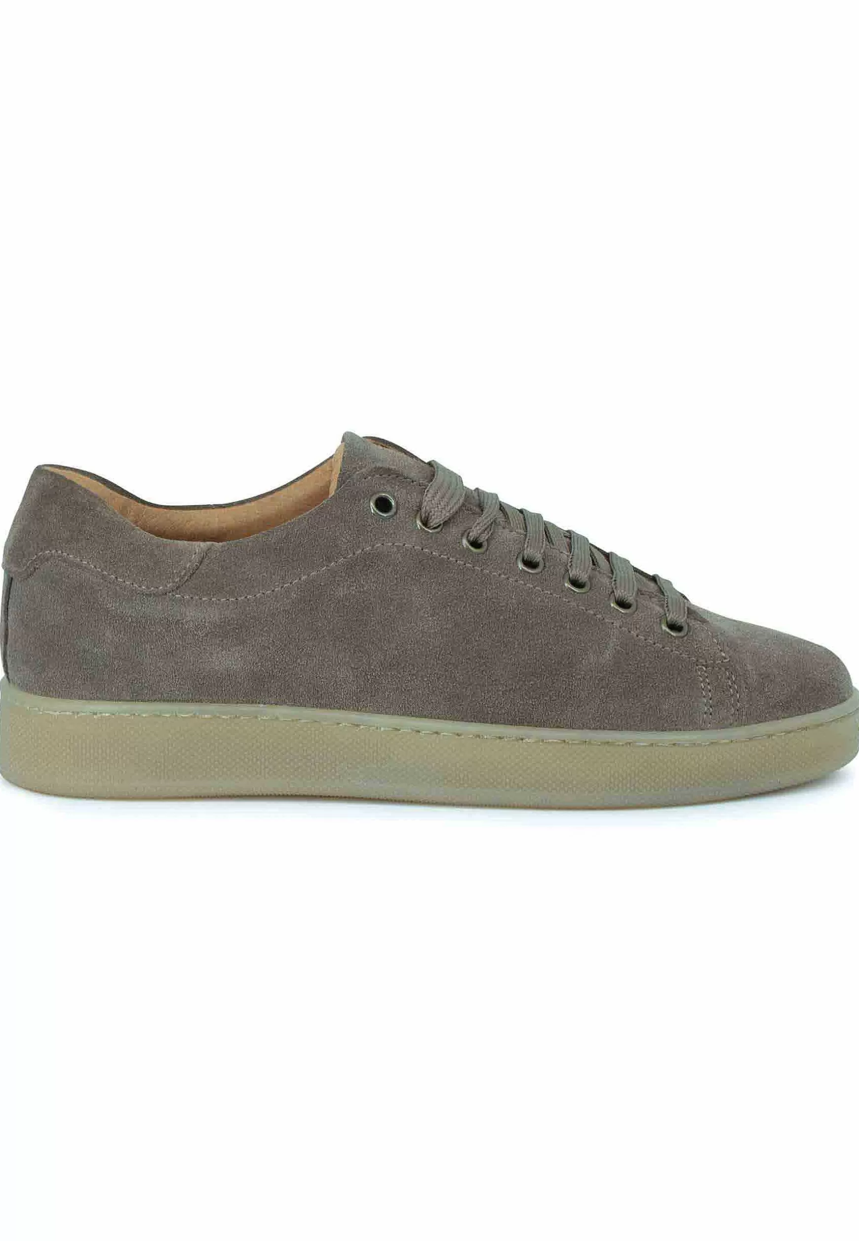 Sneakers Uomo In Camoscio Tortora Con Fondo Gomma** Online