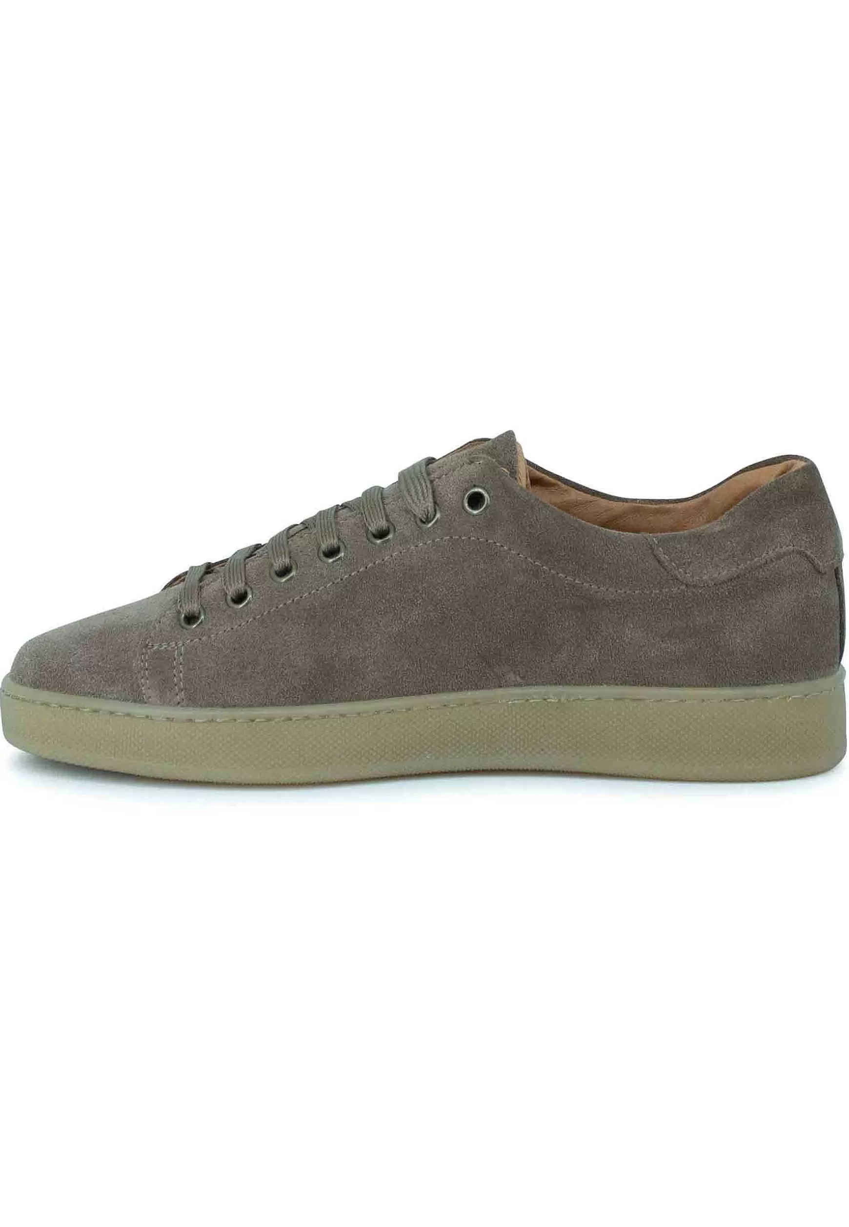 Sneakers Uomo In Camoscio Tortora Con Fondo Gomma** Online