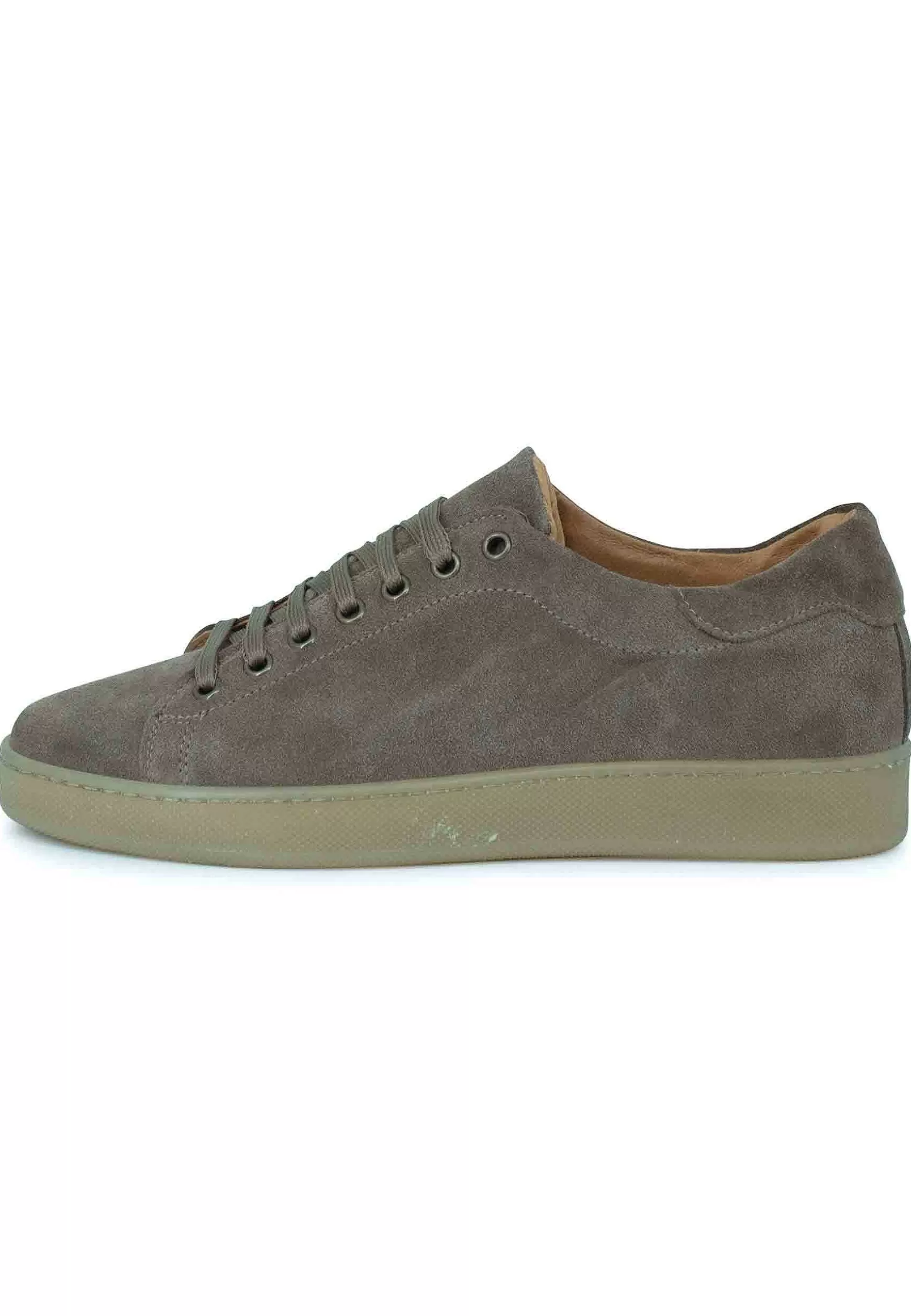 Sneakers Uomo In Camoscio Tortora Con Fondo Gomma** Online