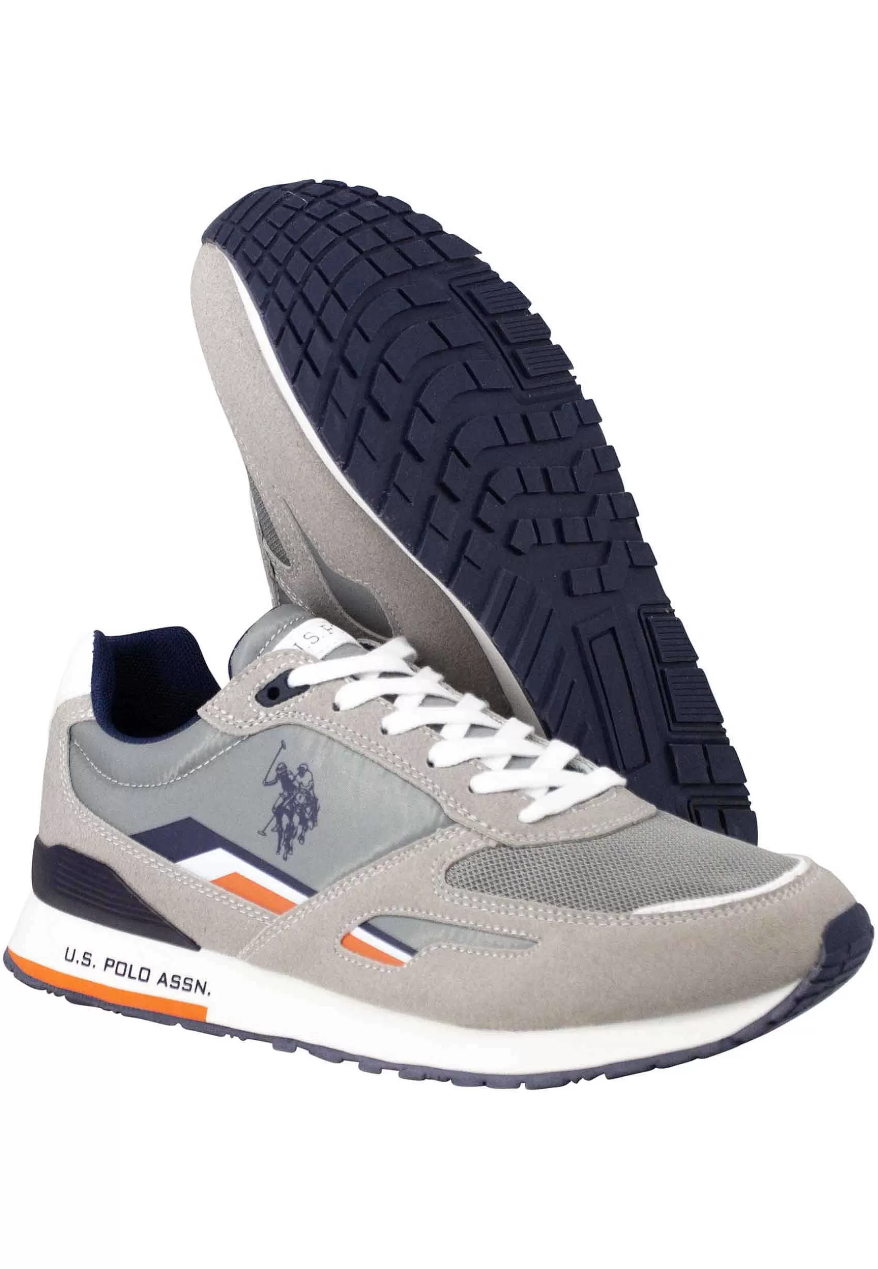 Sneakers Uomo In Nylon E Tessuto Grigio Con Suola Running*U.S. Polo Assn Discount