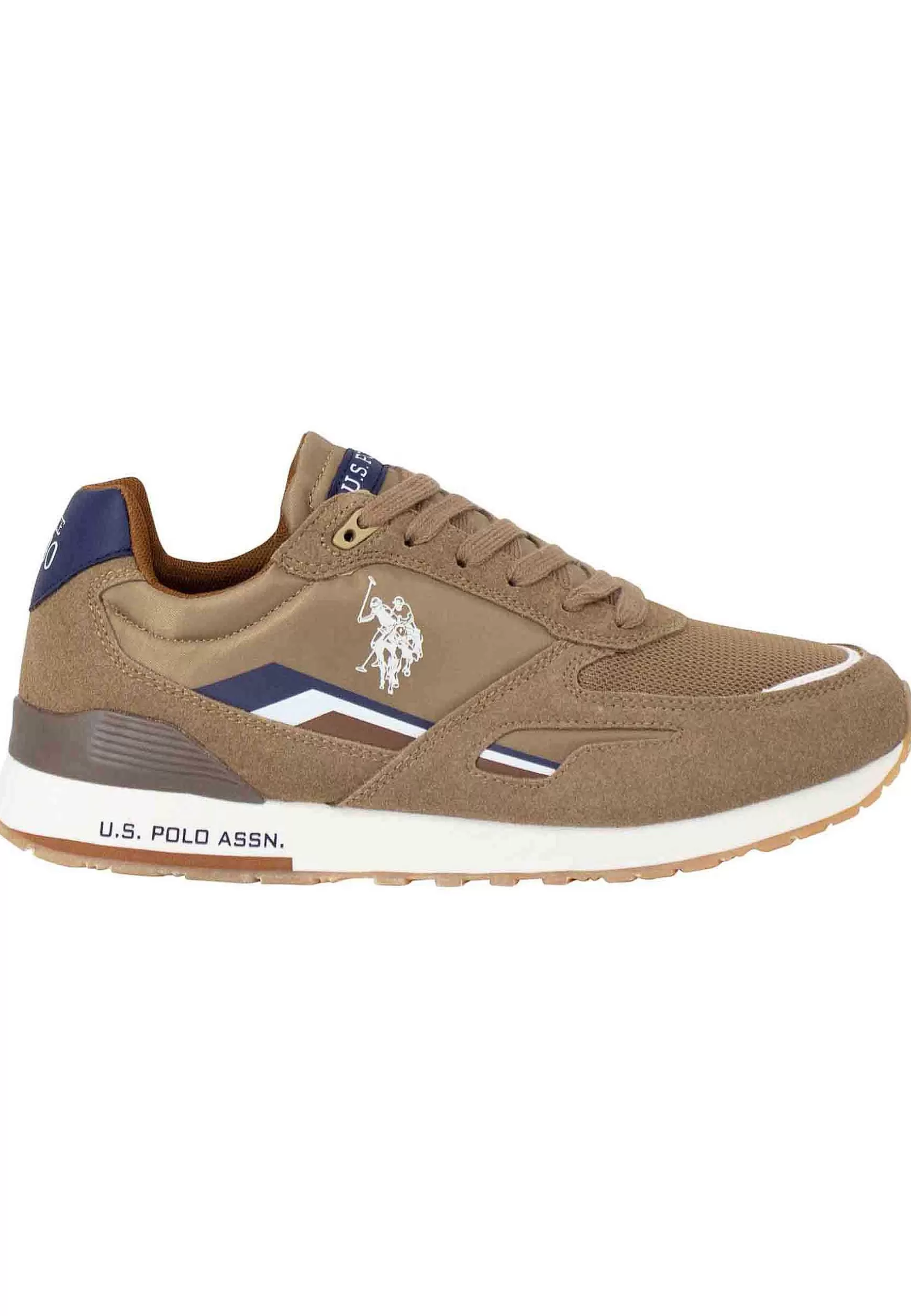 Sneakers Uomo In Nylon E Tessuto Taupe Con Suola Running*U.S. Polo Assn Fashion