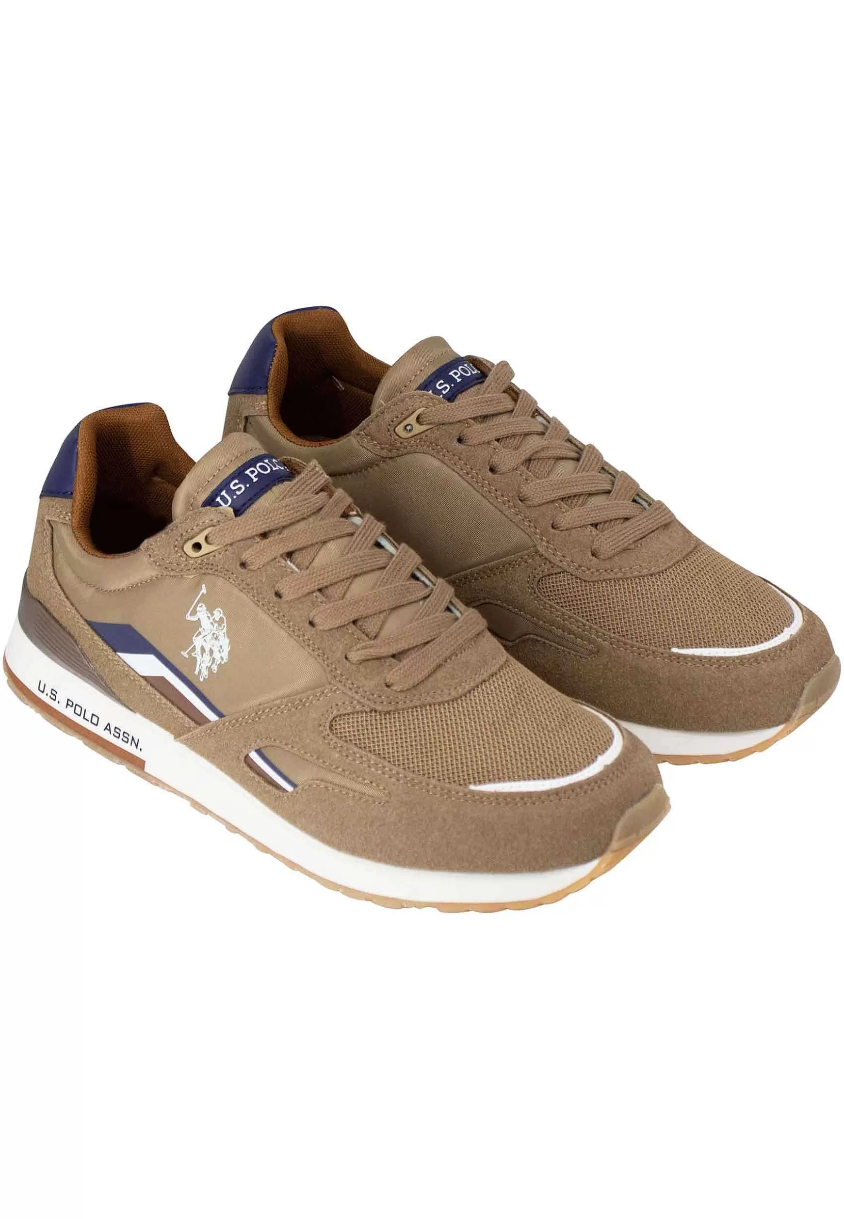 Sneakers Uomo In Nylon E Tessuto Taupe Con Suola Running*U.S. Polo Assn Fashion