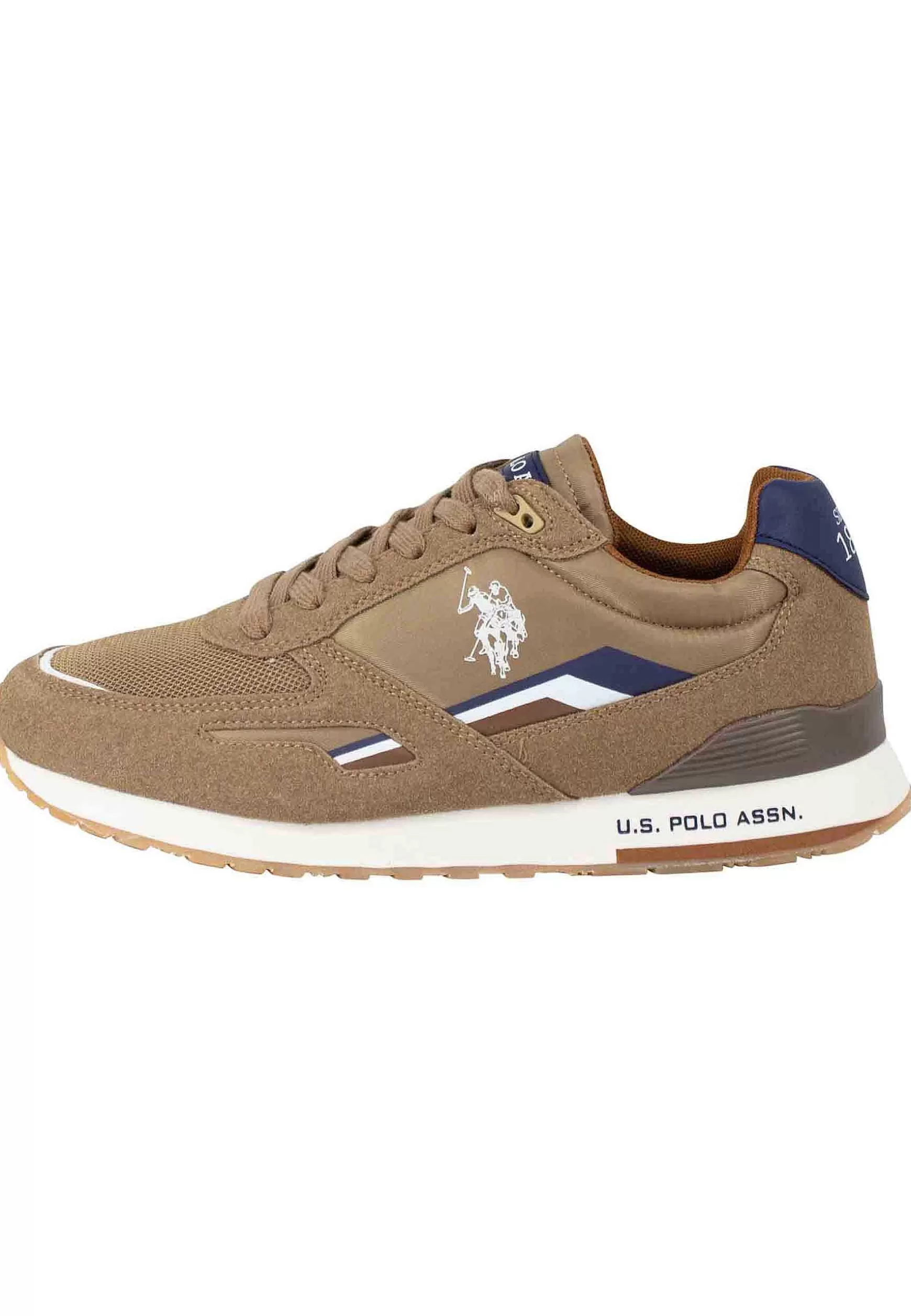 Sneakers Uomo In Nylon E Tessuto Taupe Con Suola Running*U.S. Polo Assn Fashion