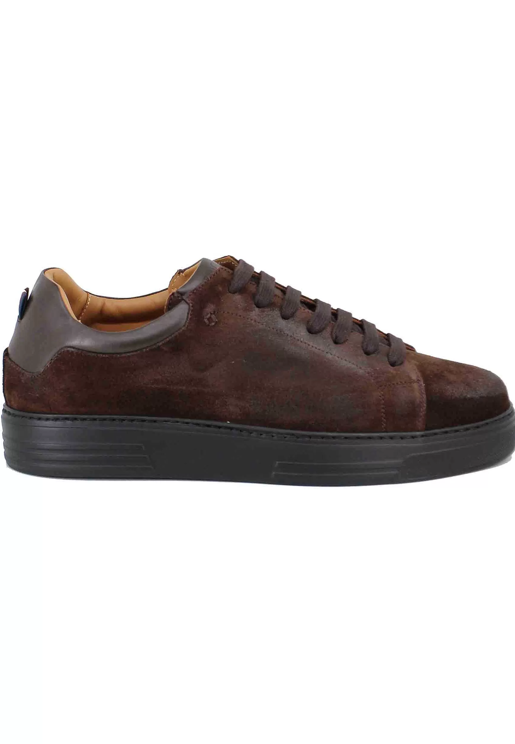 Sneakers Uomo In Pelle E Camoscio Testa Di Moro*Rogal Fashion