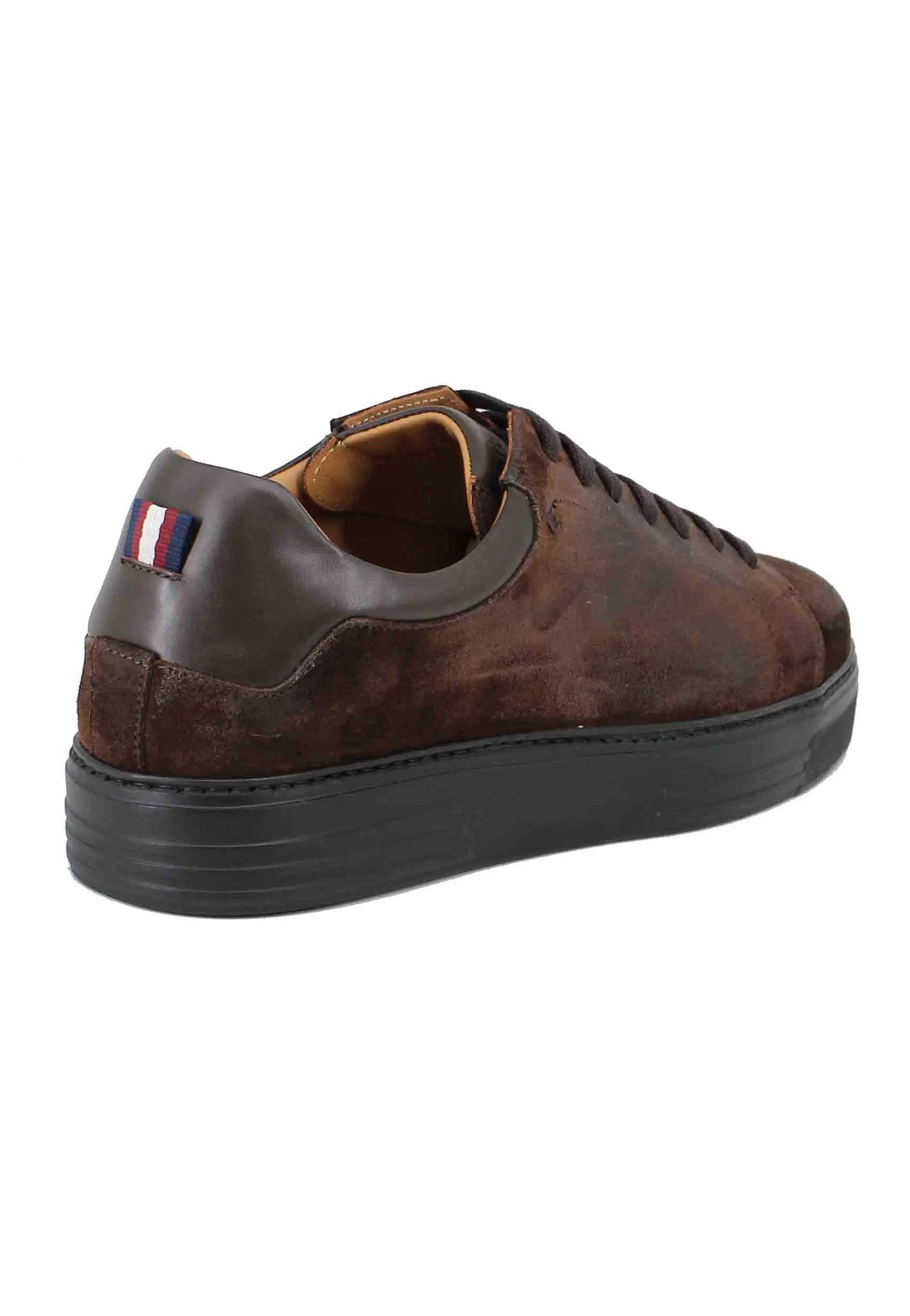 Sneakers Uomo In Pelle E Camoscio Testa Di Moro*Rogal Fashion