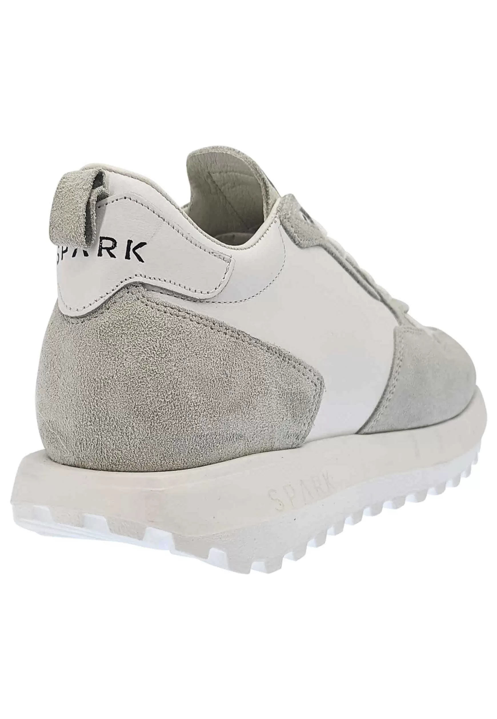 Sneakers Uomo In Pelle E Tessuto Of White Con Fondo Alto In Gomma** Sale