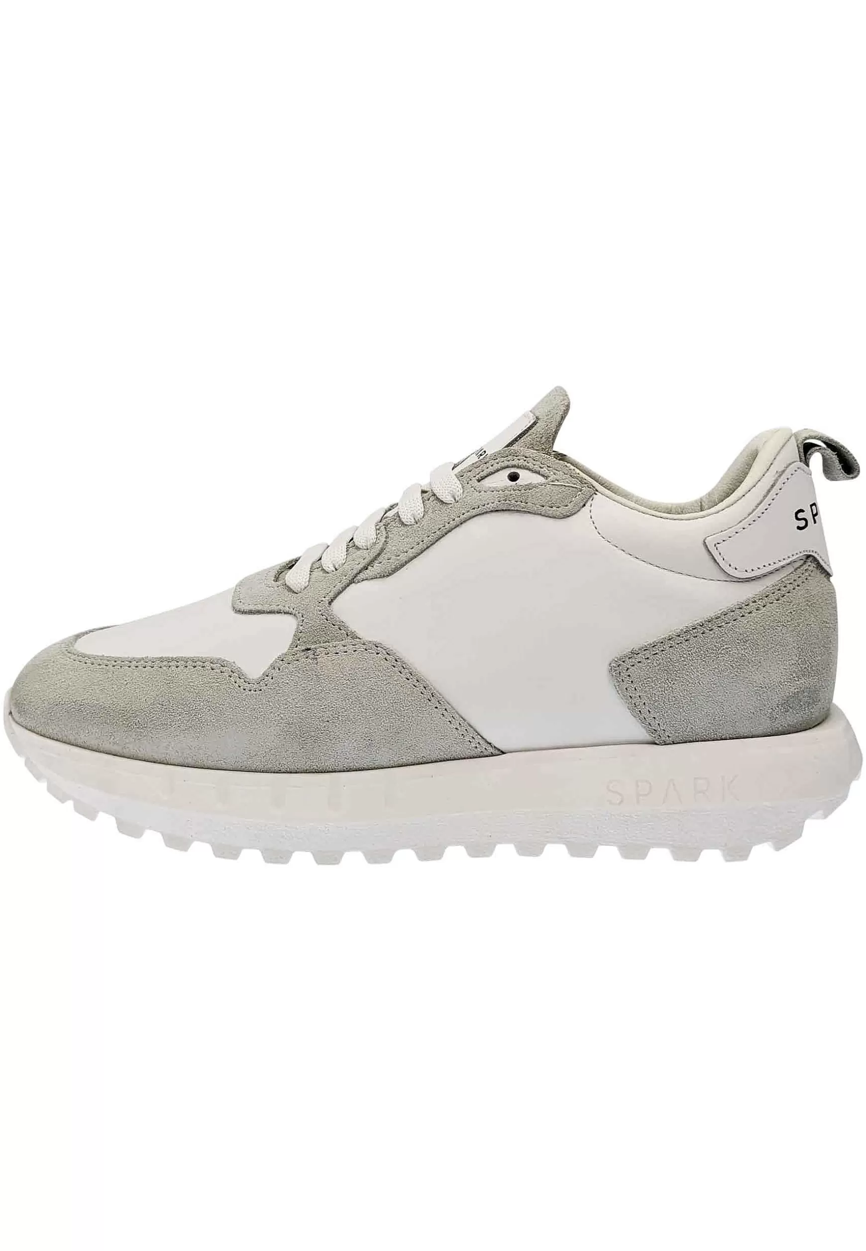 Sneakers Uomo In Pelle E Tessuto Of White Con Fondo Alto In Gomma** Sale
